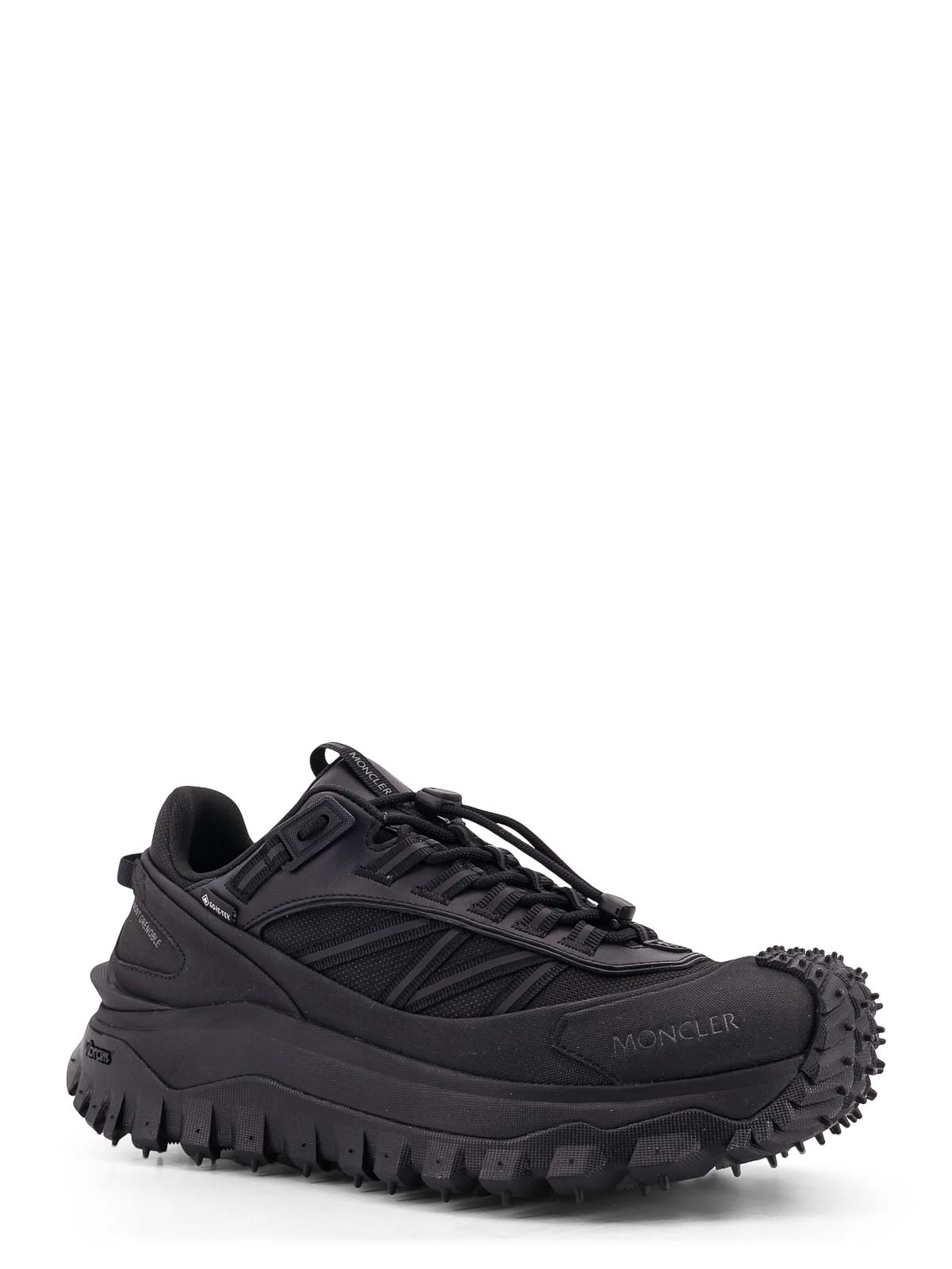 Moncler Men Trailgrip Gtx Mesh And Leather Sneakers In Black