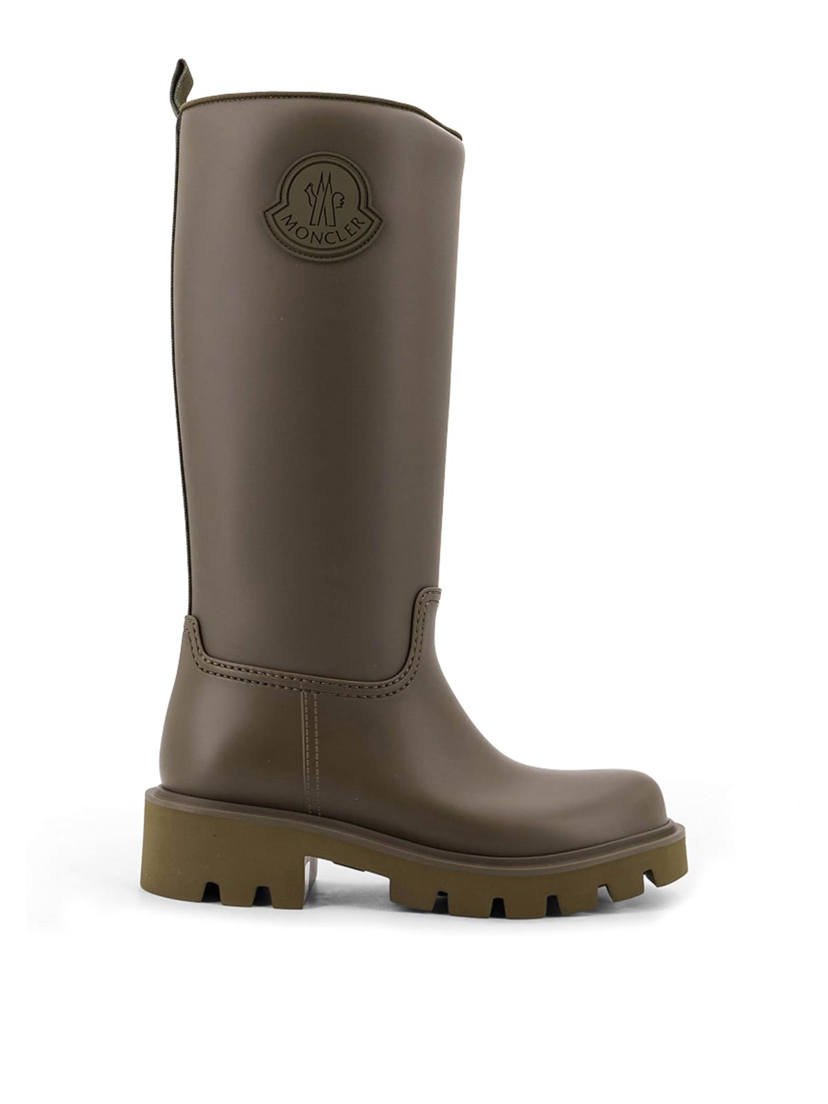 Moncler Rainstream High Rubber Rain Boots In Green