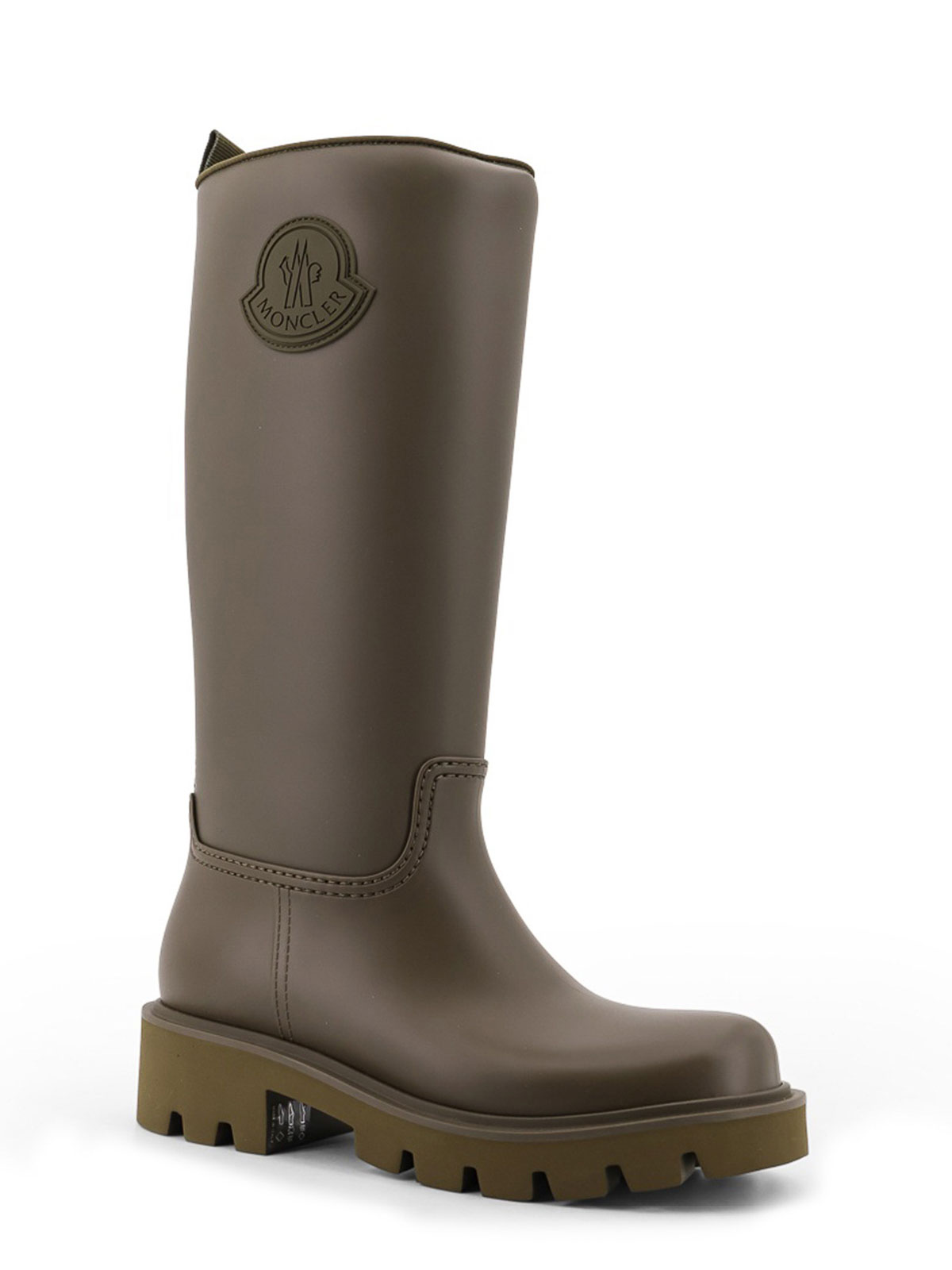 Moncler Rainstream High Rubber Rain Boots In Green