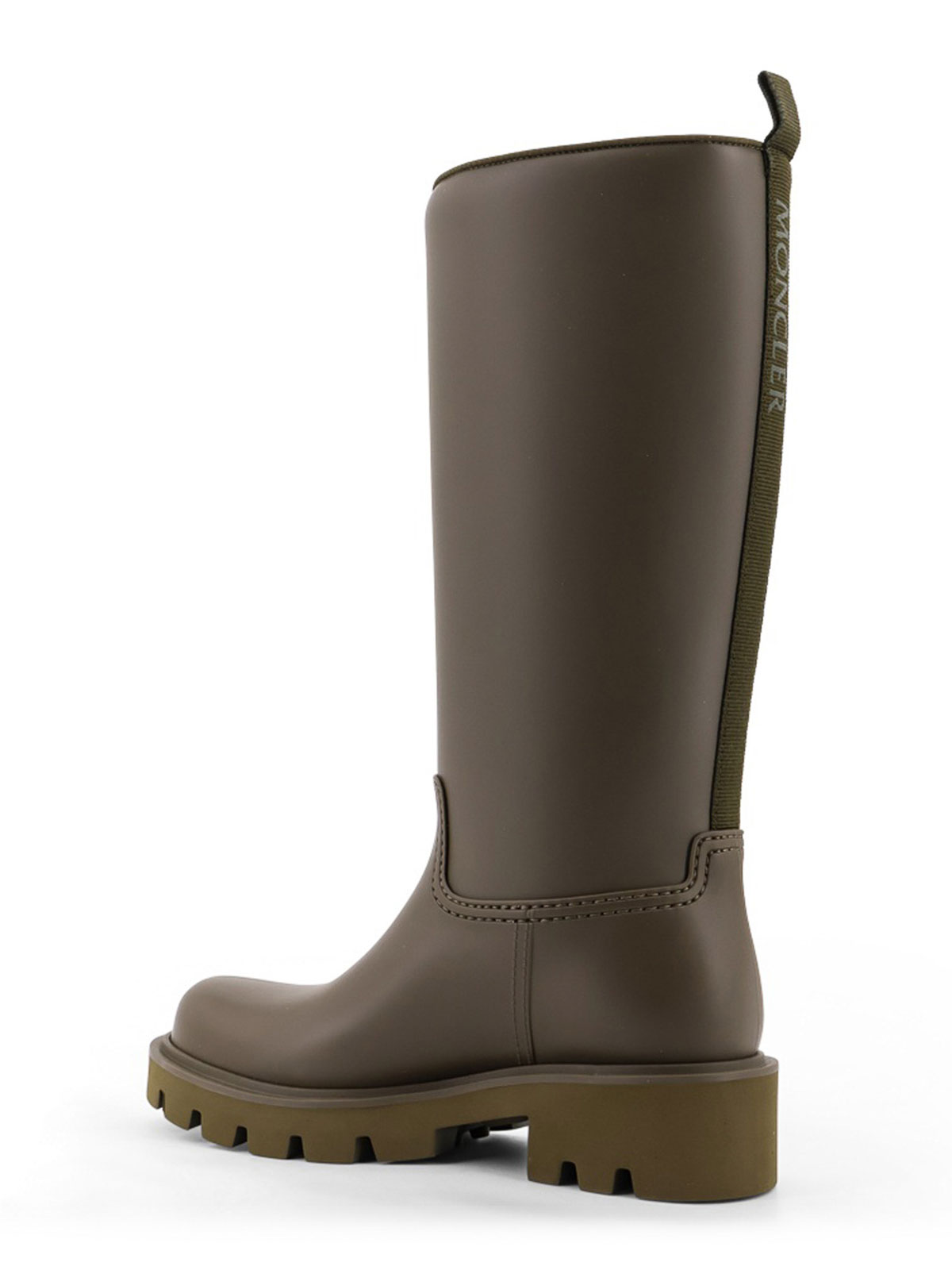 Moncler Rainstream High Rubber Rain Boots In Green