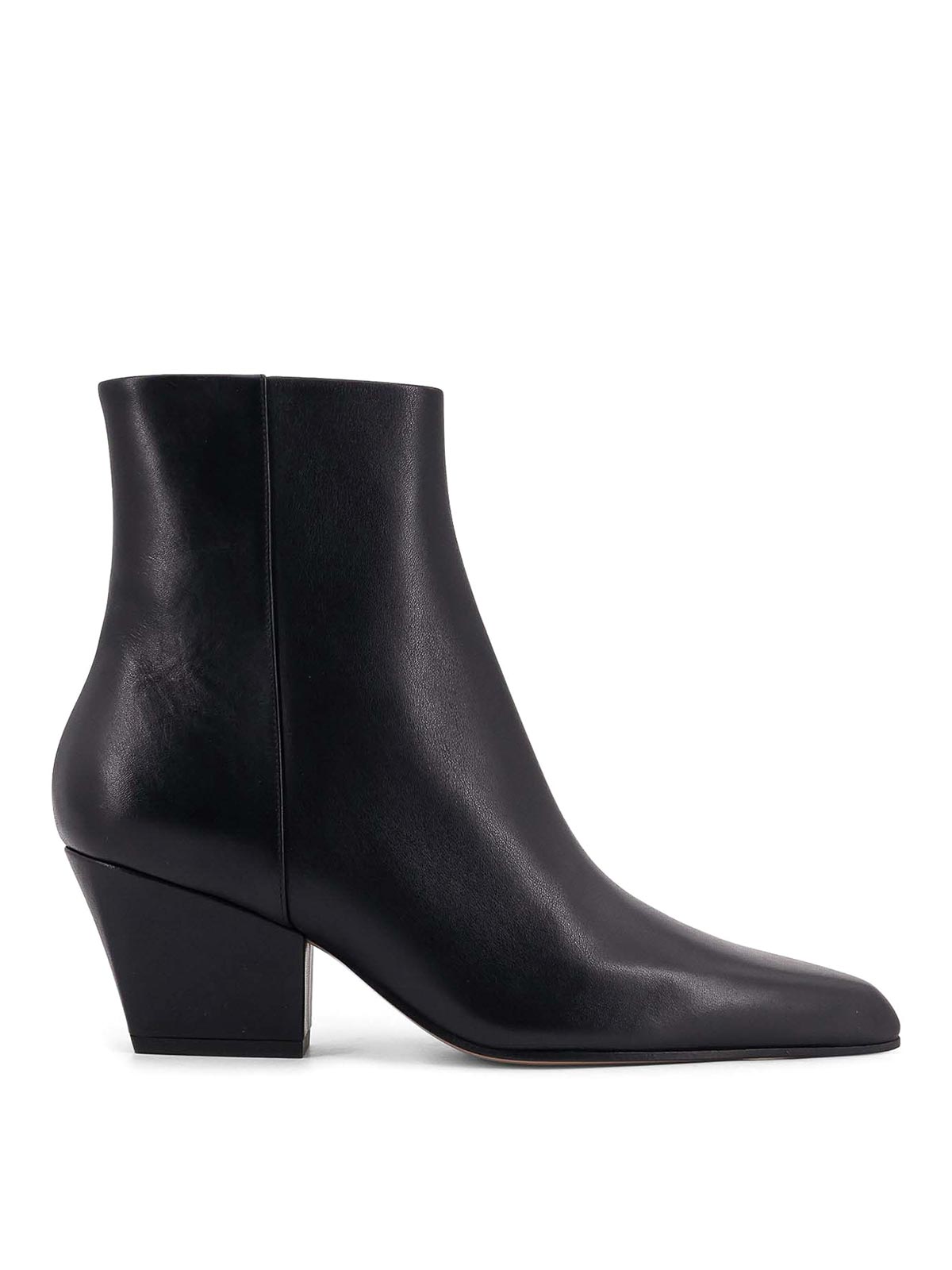 Paris Texas Block Heel Ankle Boots With Pointed Toe In Black
