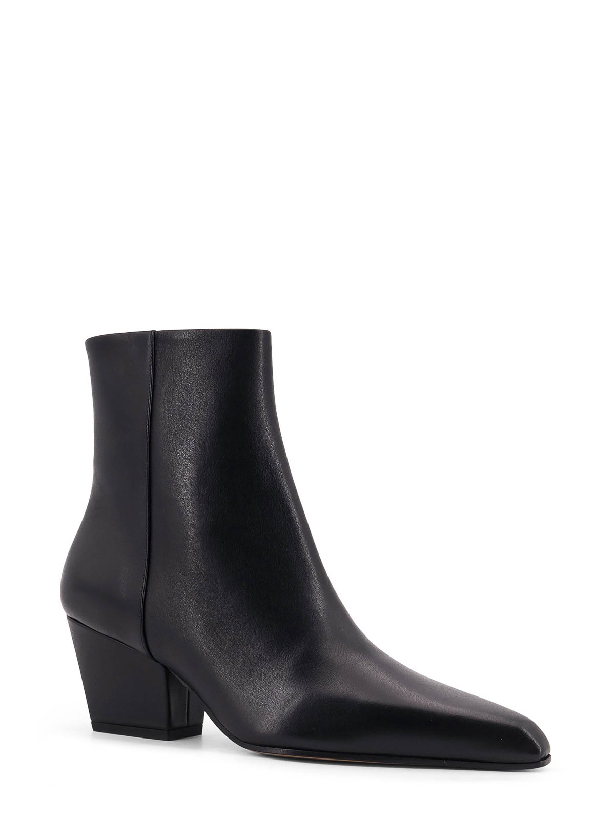 Paris Texas Block Heel Ankle Boots With Pointed Toe In Black