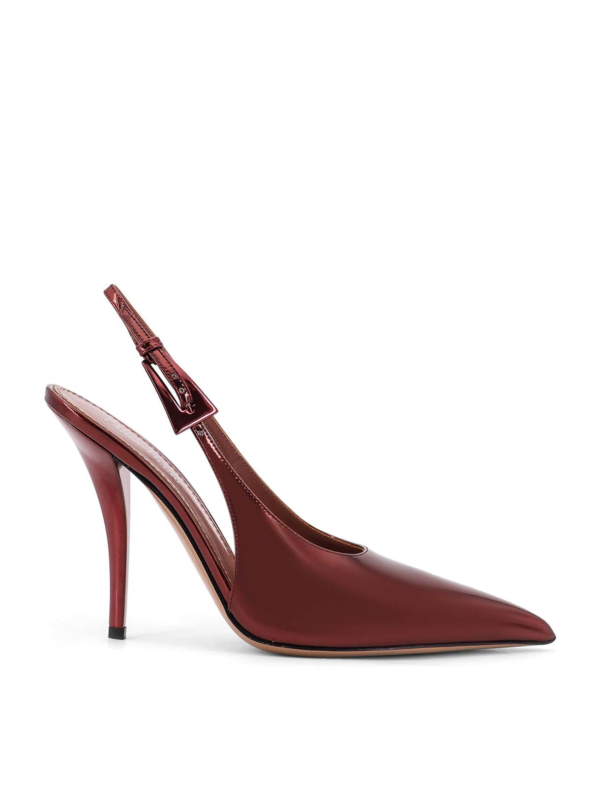 Paris Texas Jessica Slingback Mirror Leather Pumps In Burgundy