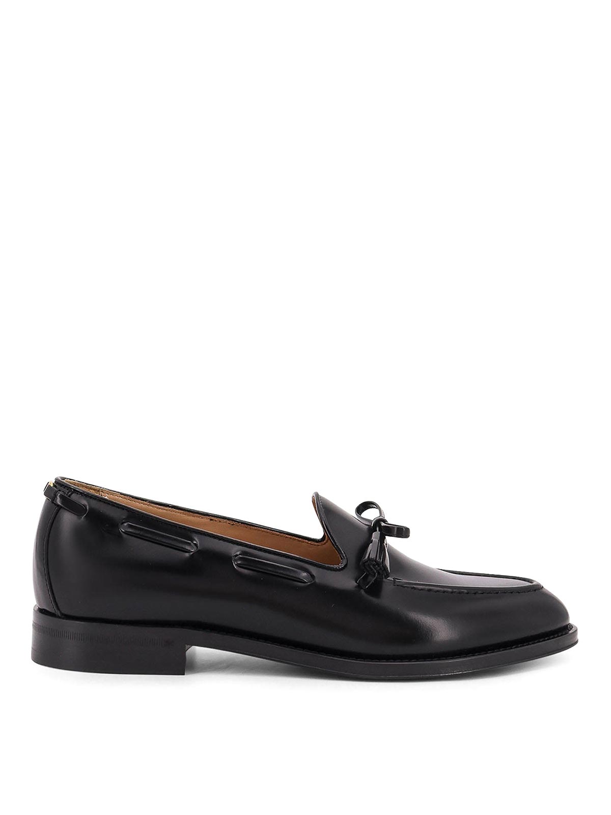 Valentino Bowshire Loafers In Polished Calfskin In Black