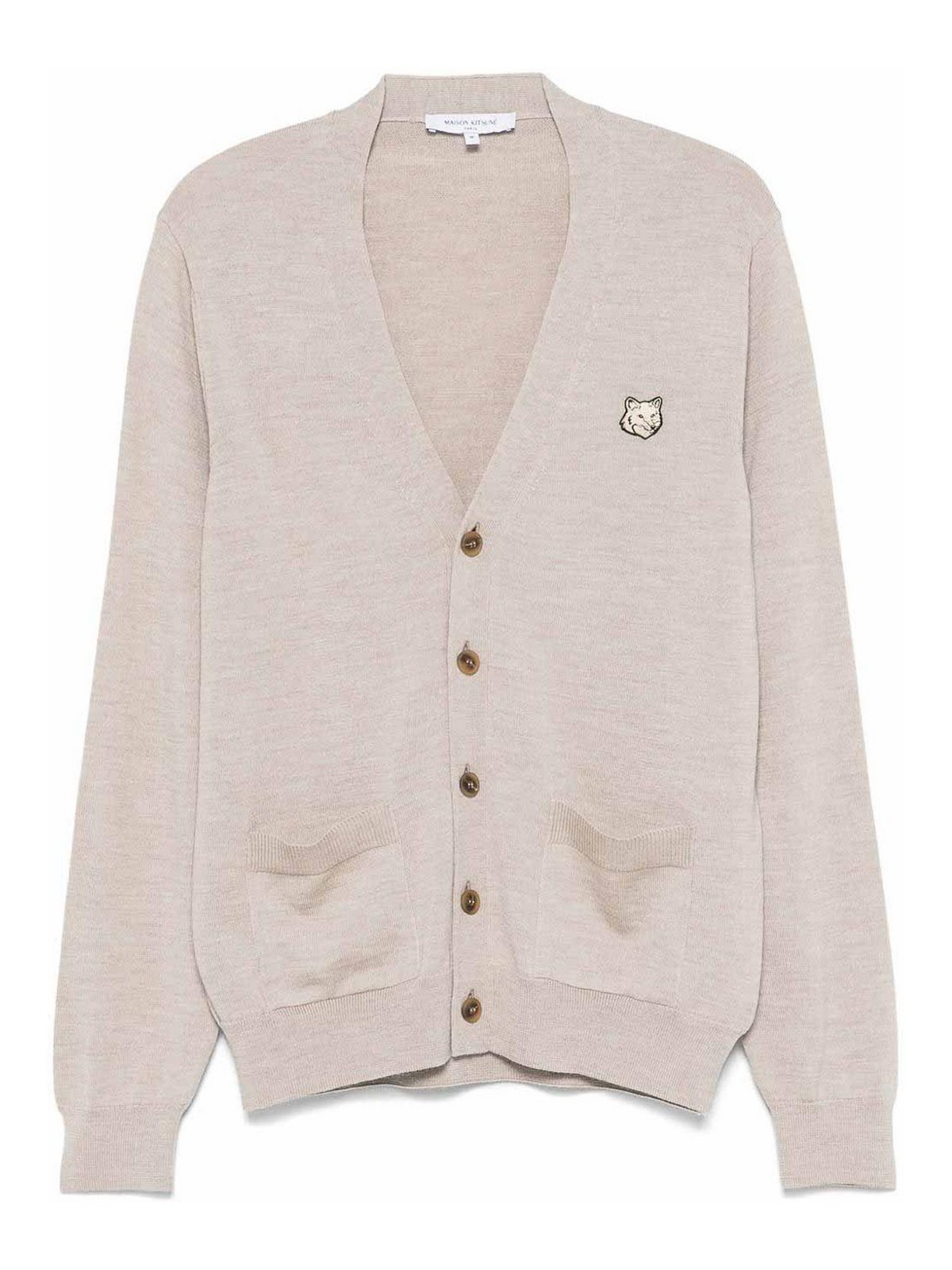 Maison Kitsuné Bold Fox Head Wool Cardigan|MM00509KT10360134