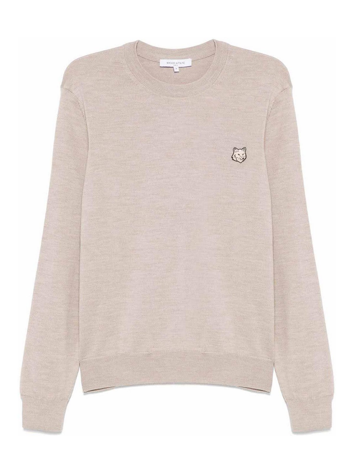 Maison Kitsuné Maison Kitsune' Bold Fox Head Wool Jumper In Neutral
