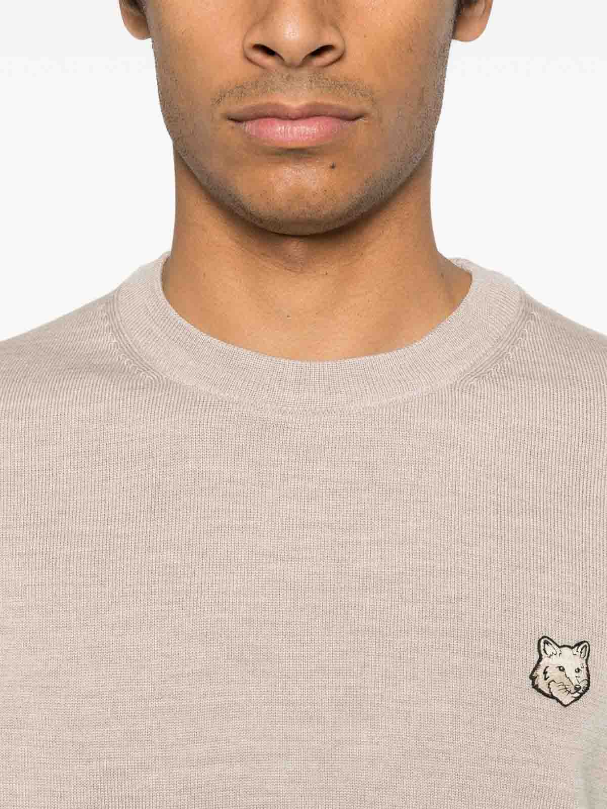 Maison Kitsuné Maison Kitsune' Bold Fox Head Wool Jumper In Neutral