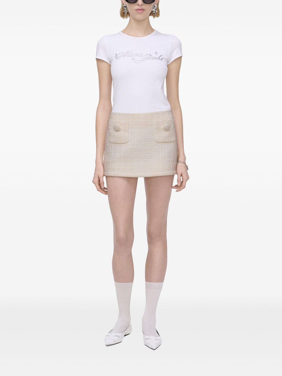 Marc Jacobs Tweed Mini Skirt In Neutral
