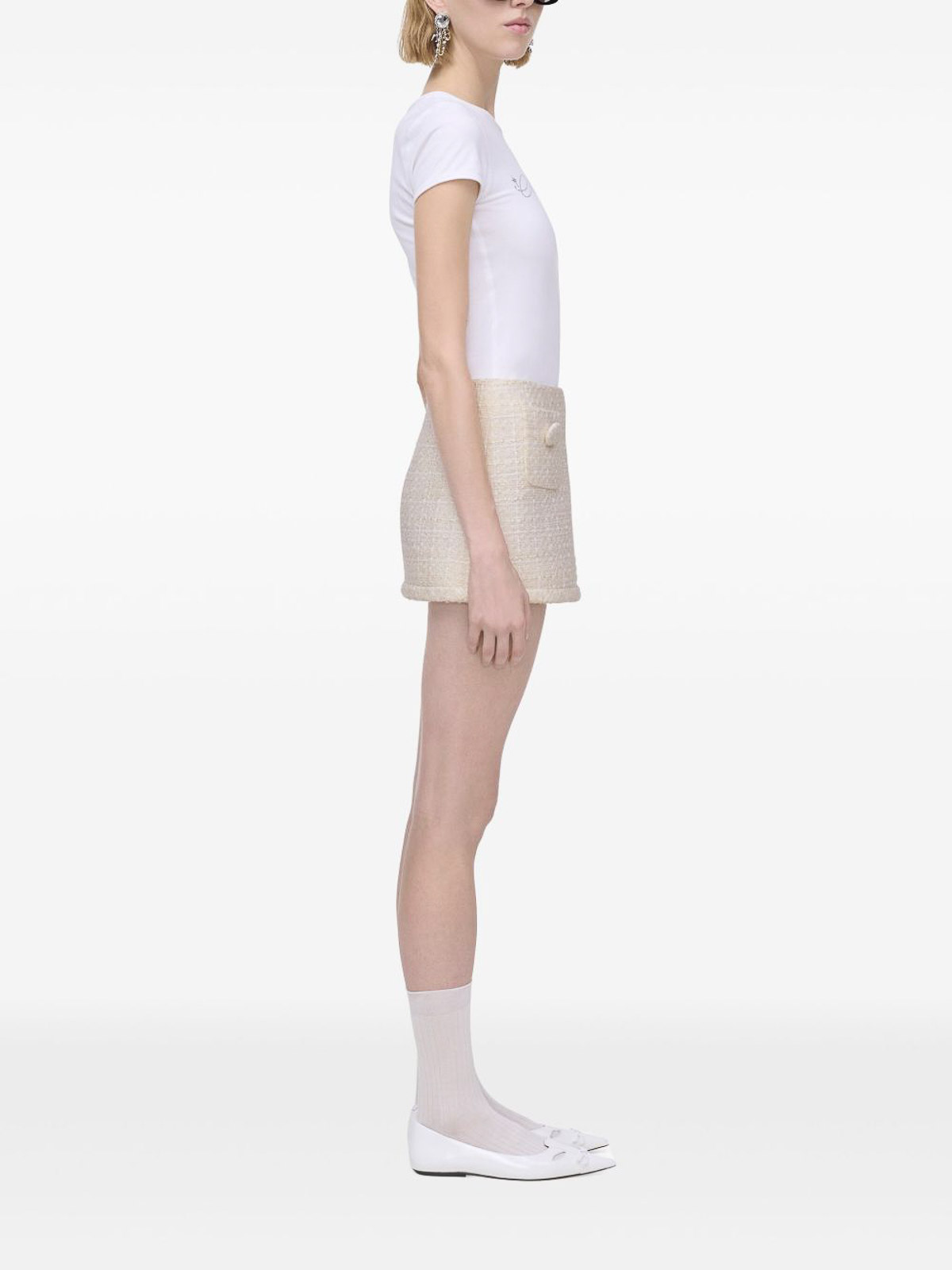 Marc Jacobs Tweed Mini Skirt In Neutral