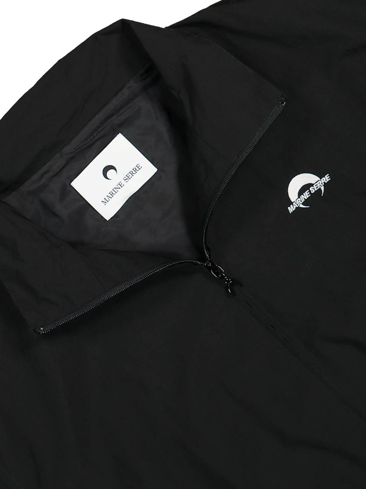 Marine Serre Moon Nylon Track Jacket In Black
