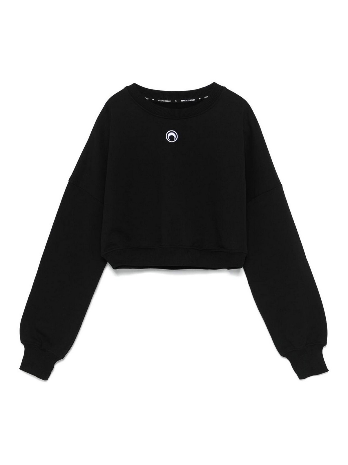 Marine Serre Moon Cropped Sweatshirt In Black