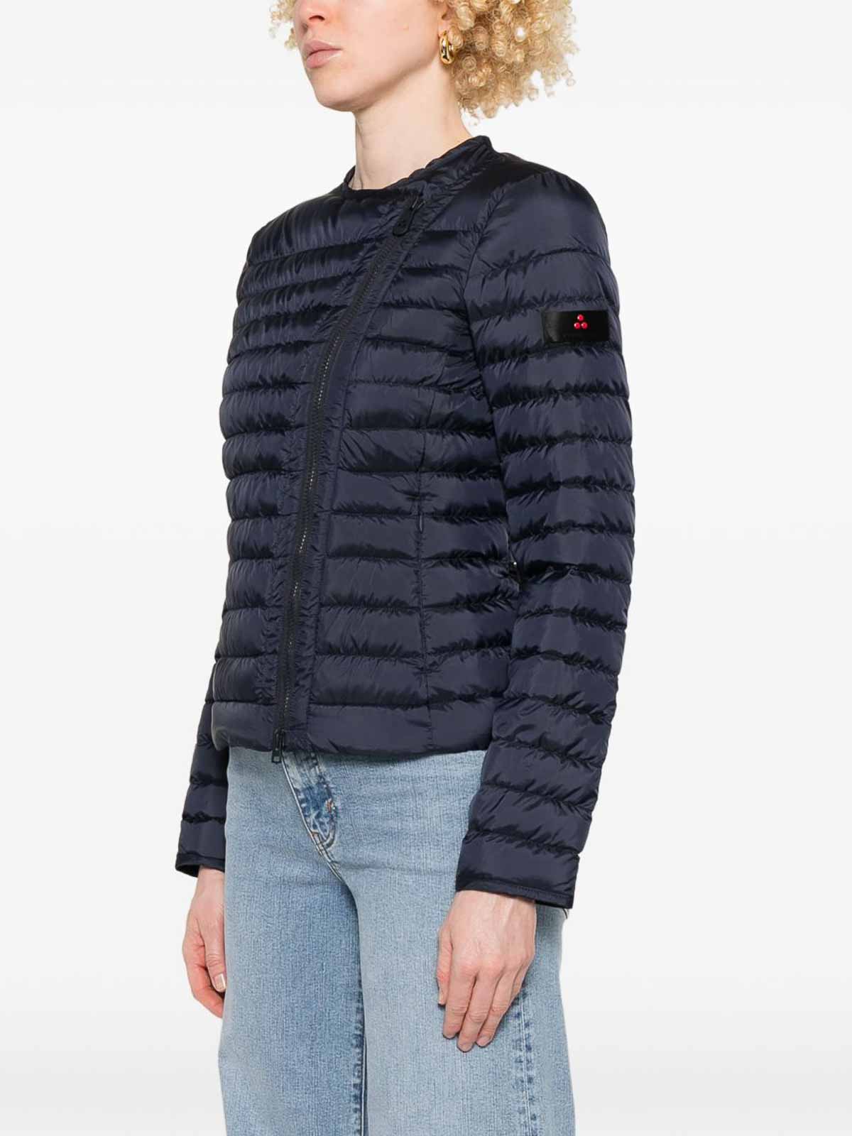 Peuterey Dalsi Down Jacket With Asymmetrical Zip In Blue