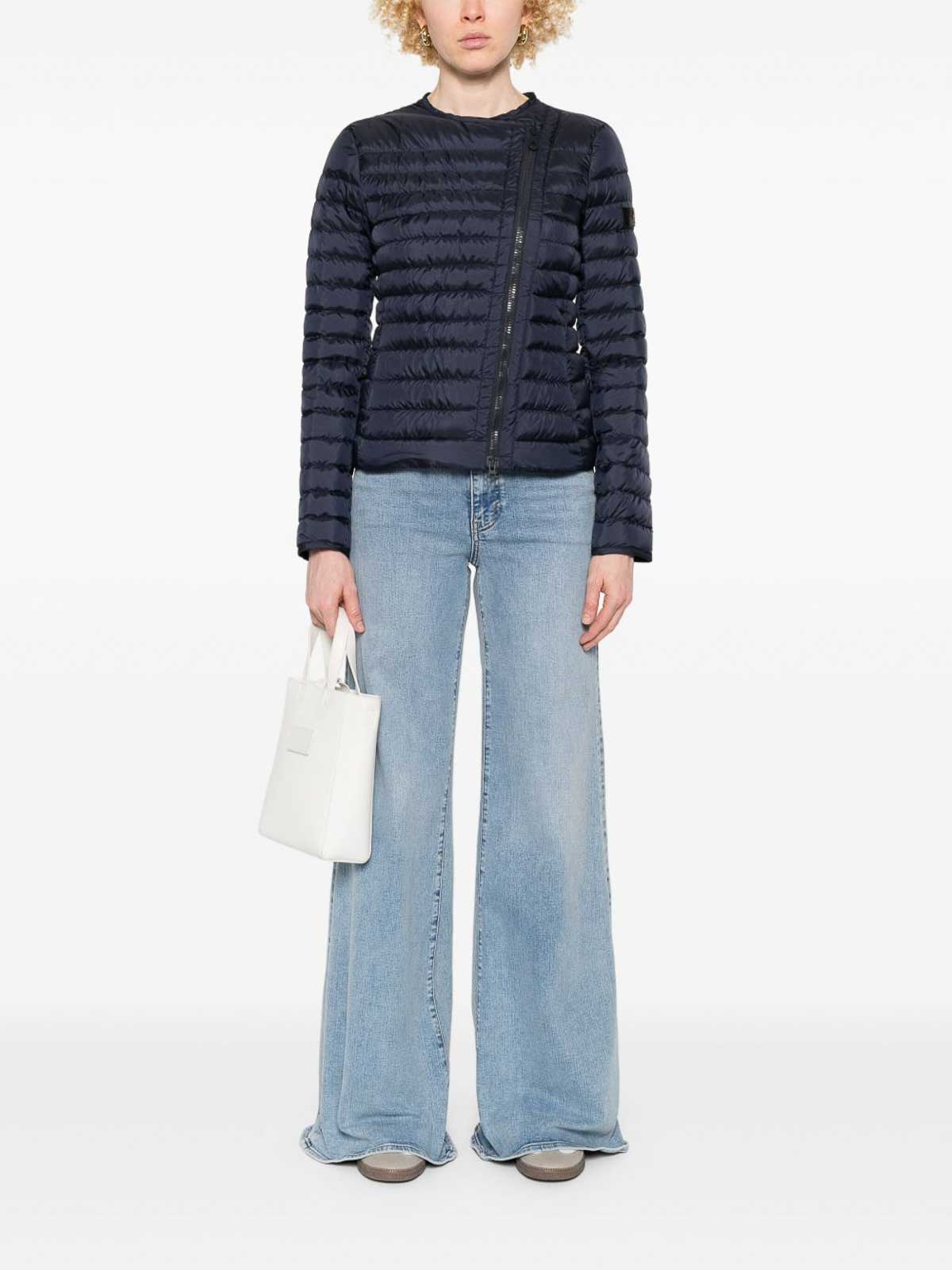 Peuterey Dalsi Down Jacket With Asymmetrical Zip In Blue