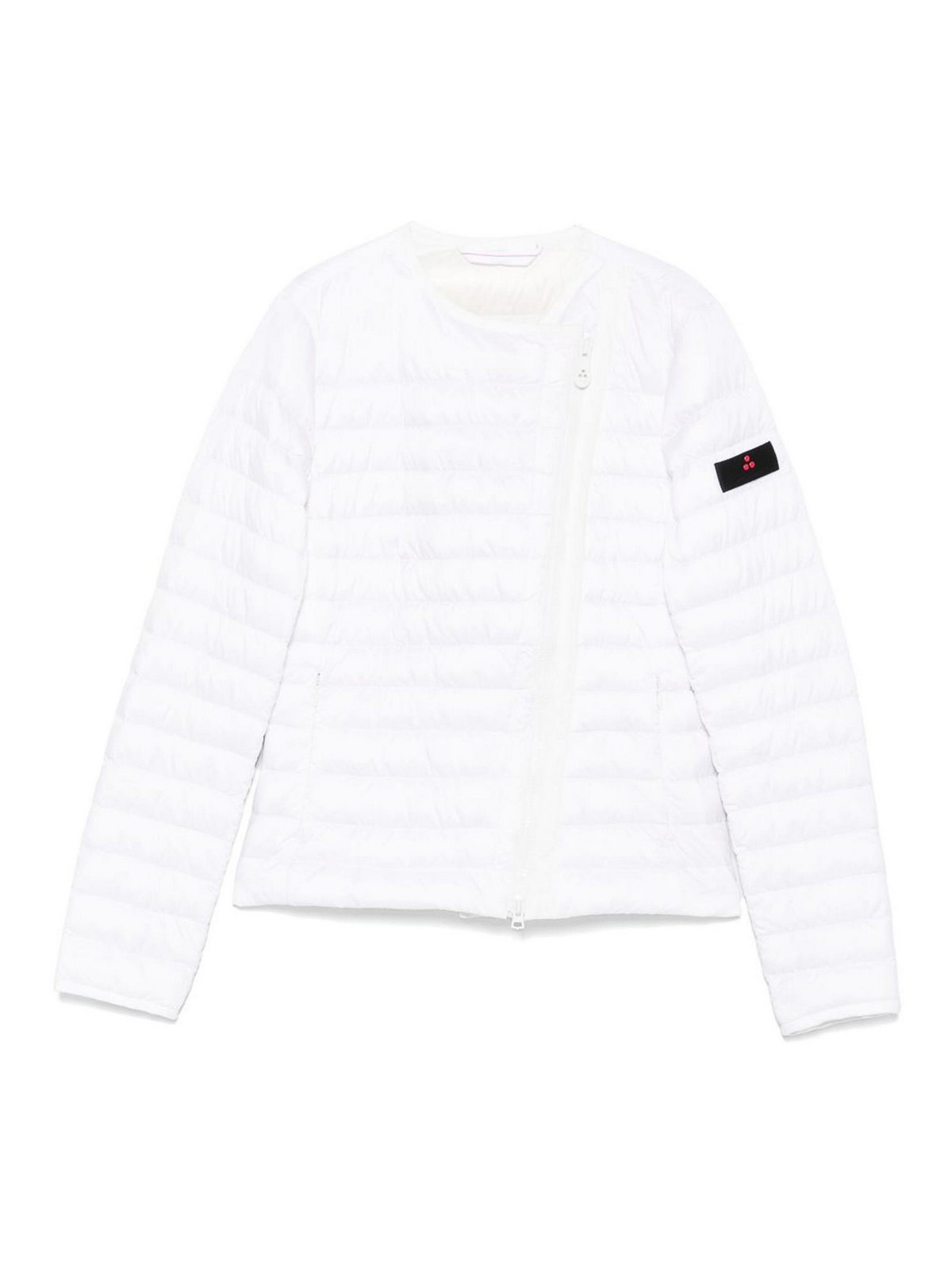 Peuterey White Off-centre Zip Puffer Jacket In White
