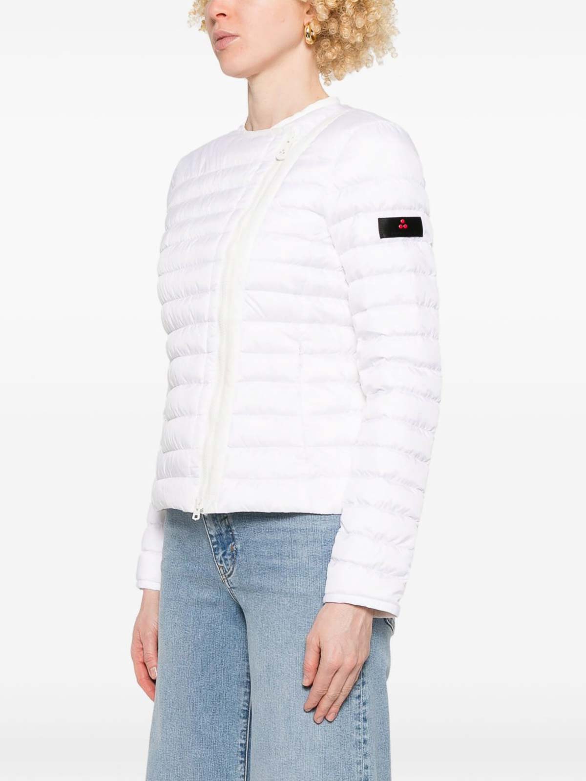 Peuterey White Off-centre Zip Puffer Jacket In White