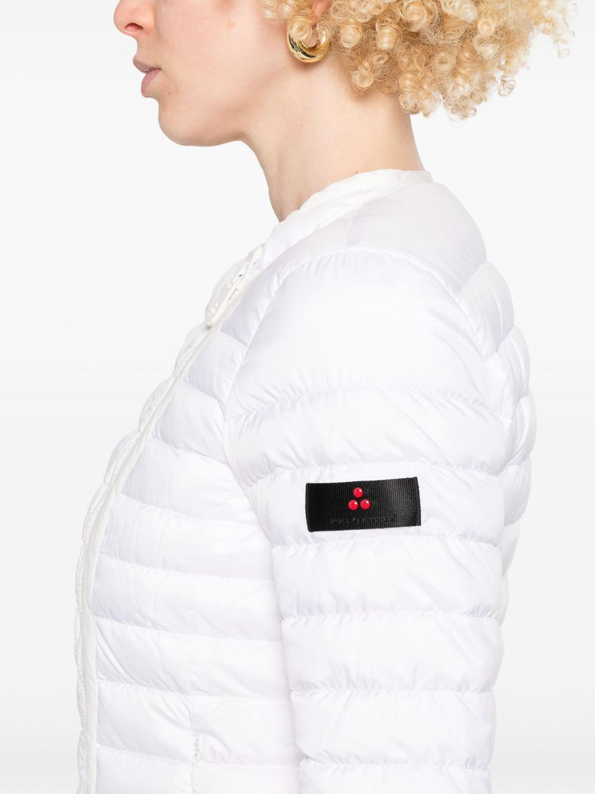 Peuterey White Off-centre Zip Puffer Jacket In White