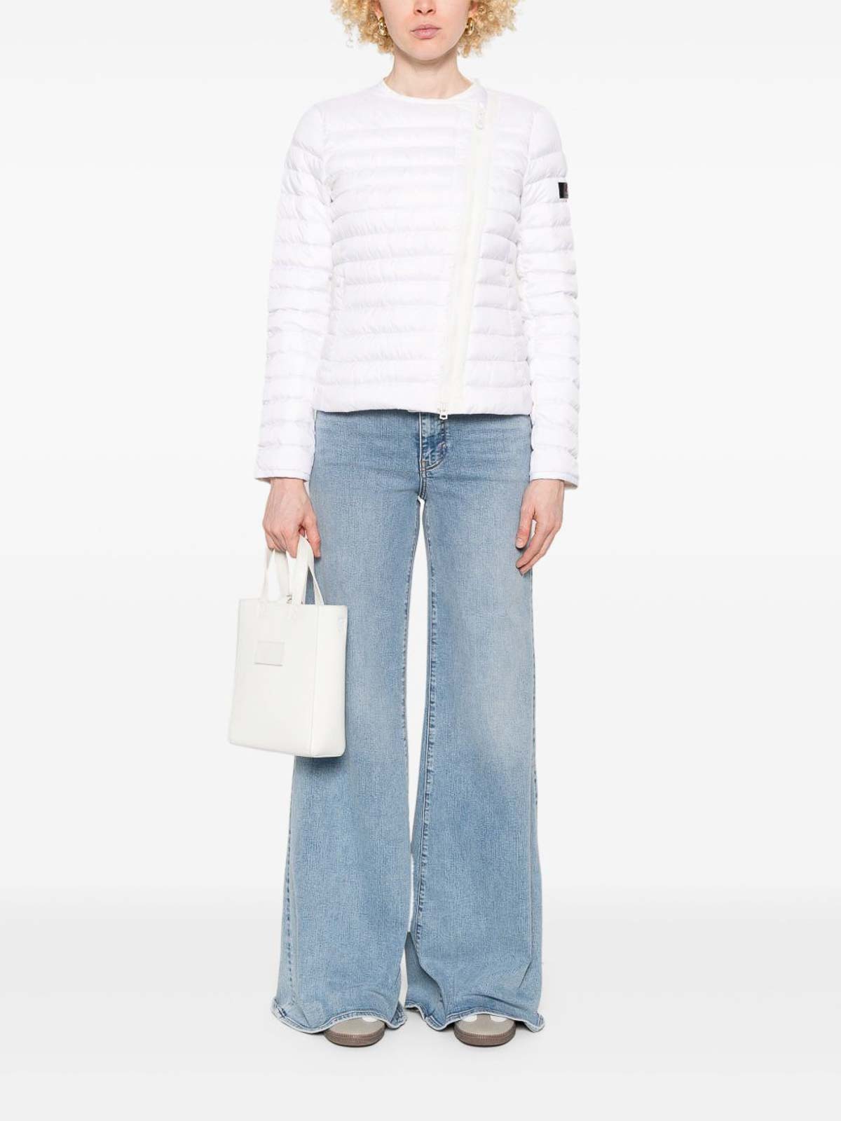 Peuterey White Off-centre Zip Puffer Jacket In White