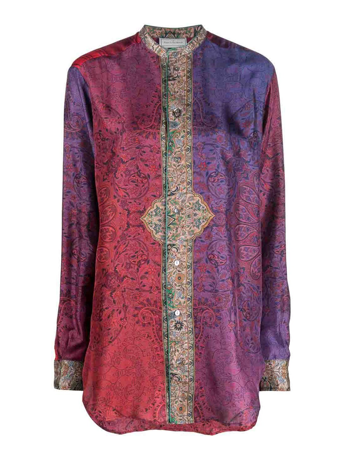 Pierre-louis Mascia Pierre Louis Mascia Printed Silk Shirt In Multi