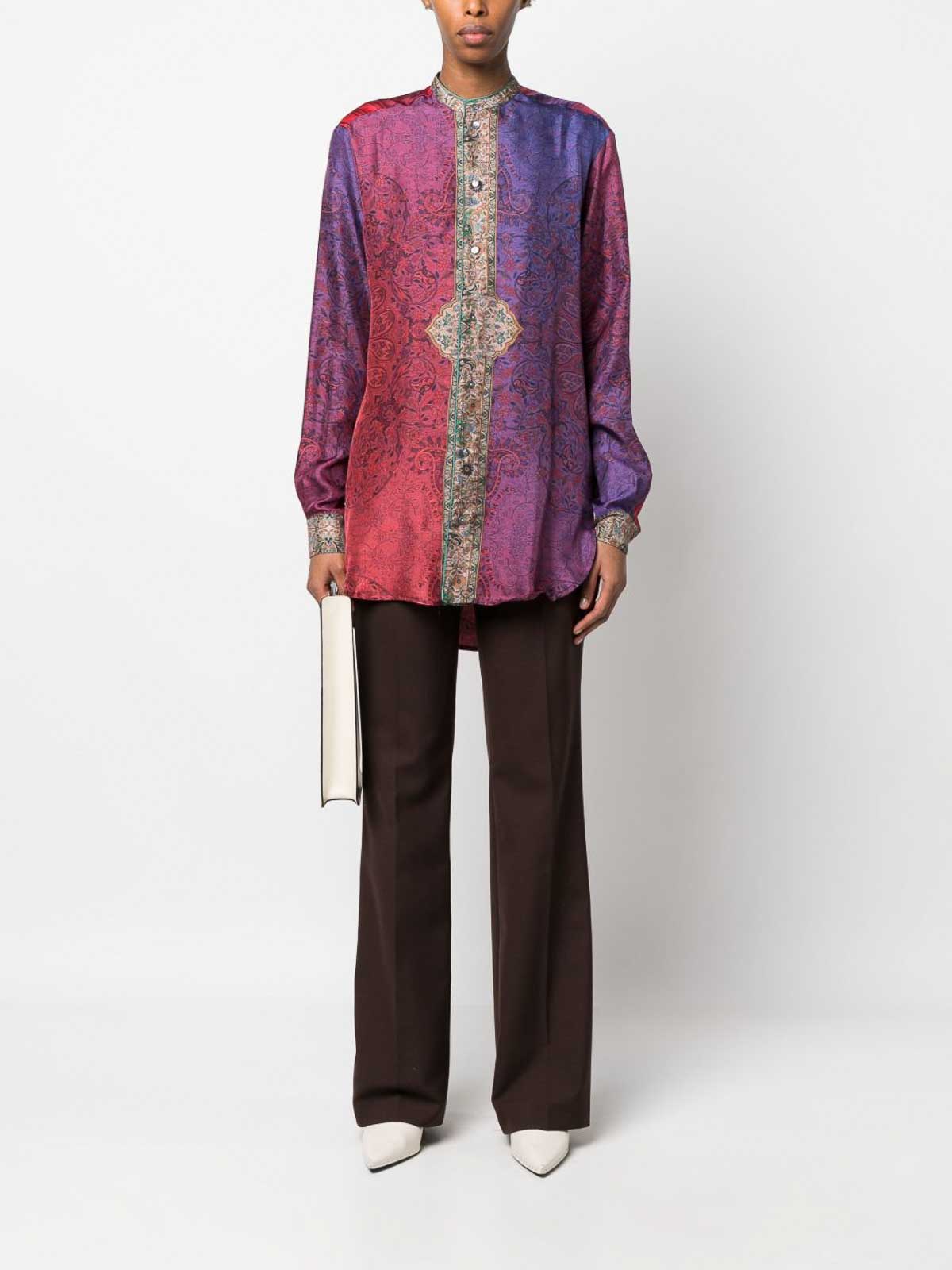 Pierre-louis Mascia Pierre Louis Mascia Printed Silk Shirt In Multi