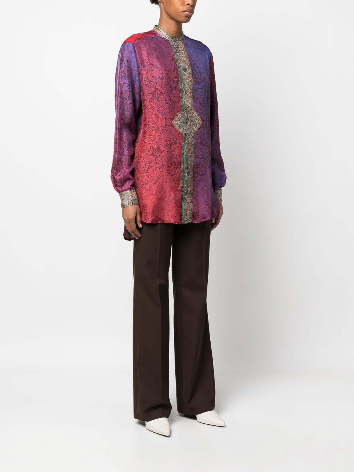 Pierre-louis Mascia Pierre Louis Mascia Printed Silk Shirt In Multi