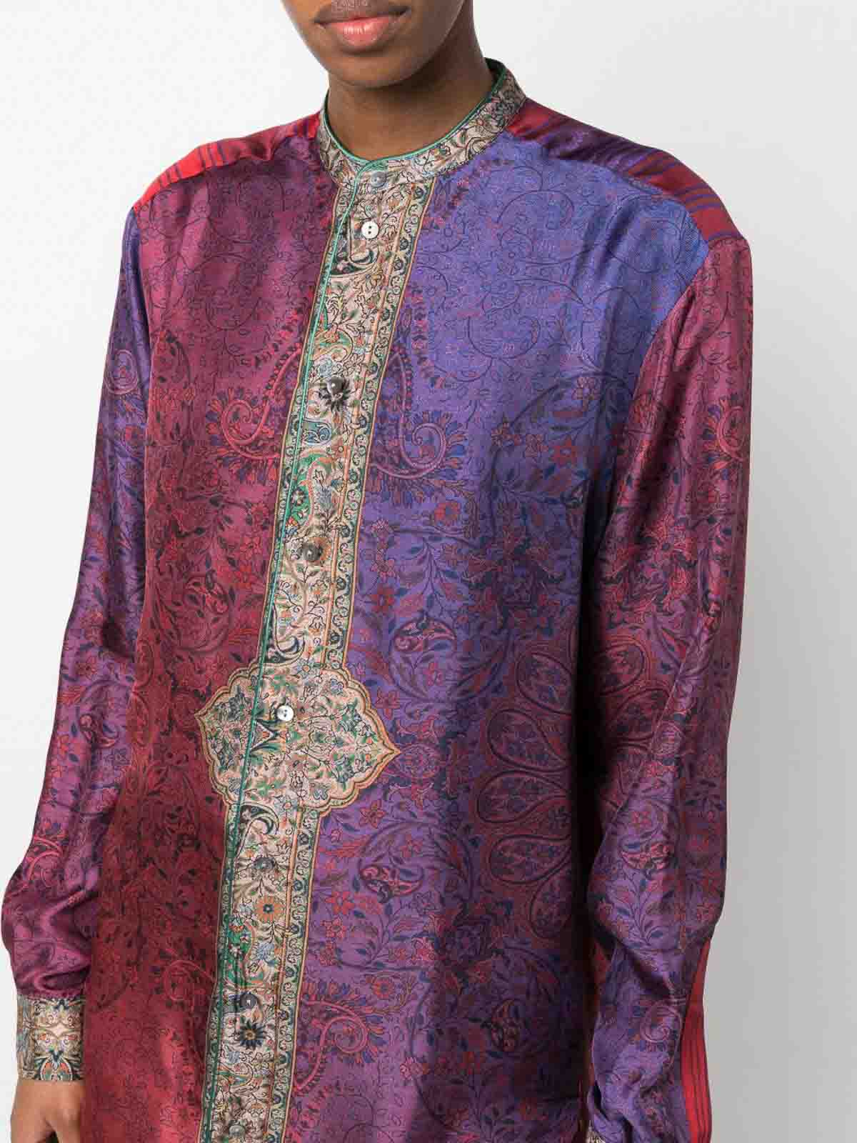 Pierre-louis Mascia Pierre Louis Mascia Printed Silk Shirt In Multi