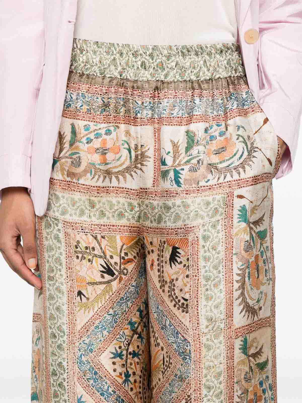 Pierre-louis Mascia Pierre Louis Mascia P Rinted Silk Trouser In Multi