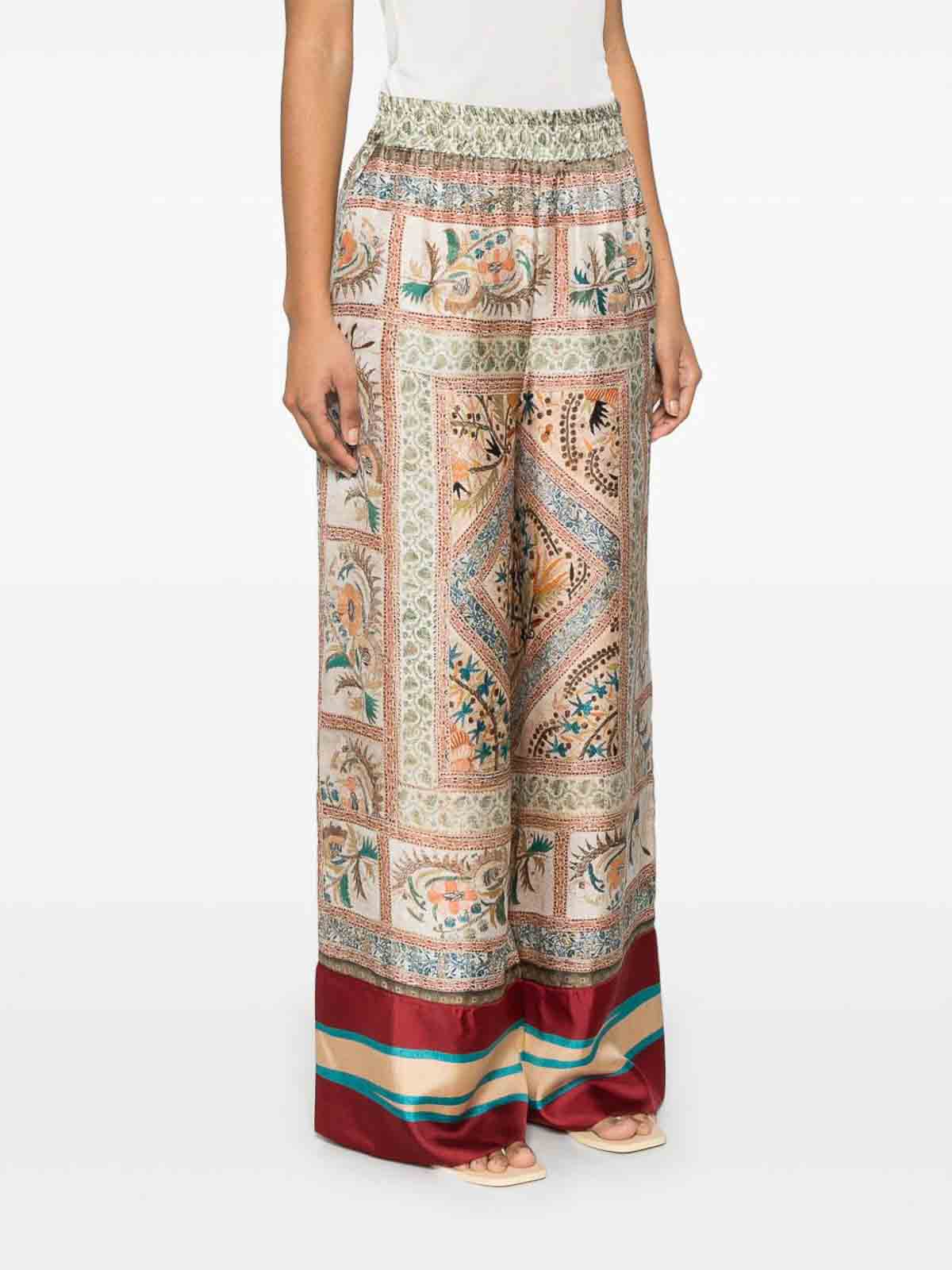 Pierre-louis Mascia Pierre Louis Mascia P Rinted Silk Trouser In Multi