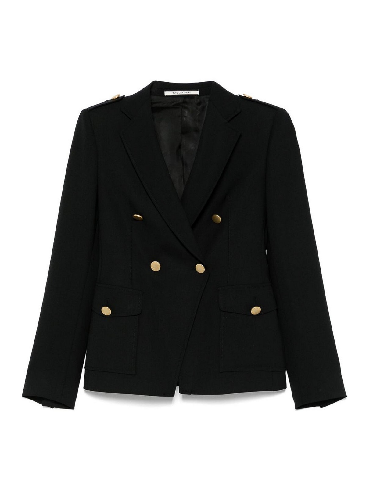 Tagliatore Wool Double-breasted Jacket Dart Detailing In Black