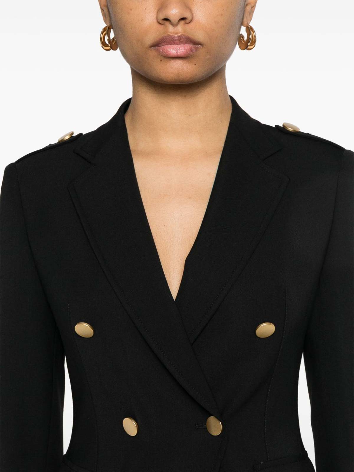 Tagliatore Wool Double-breasted Jacket Dart Detailing In Black