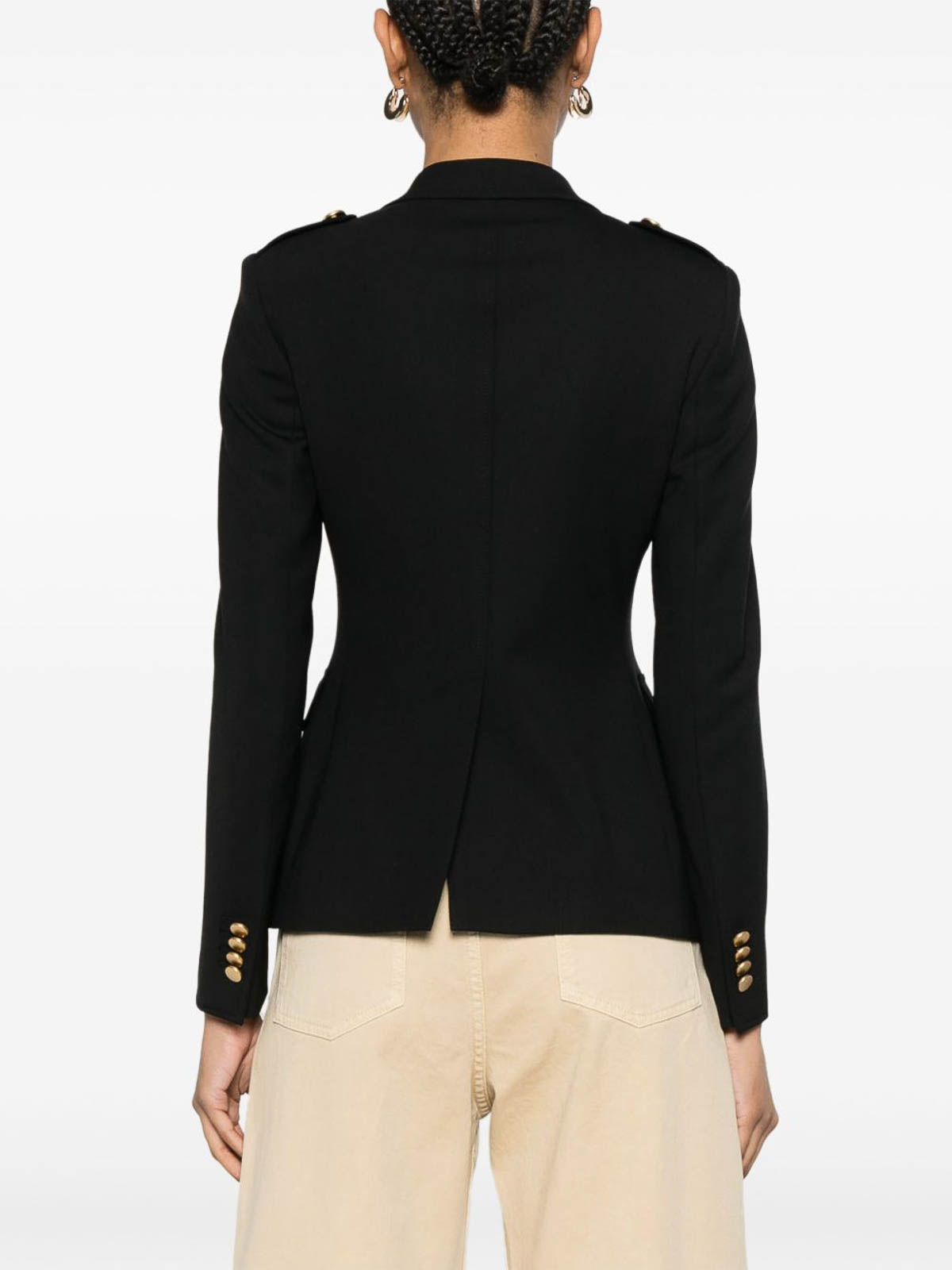 Tagliatore Wool Double-breasted Jacket Dart Detailing In Black