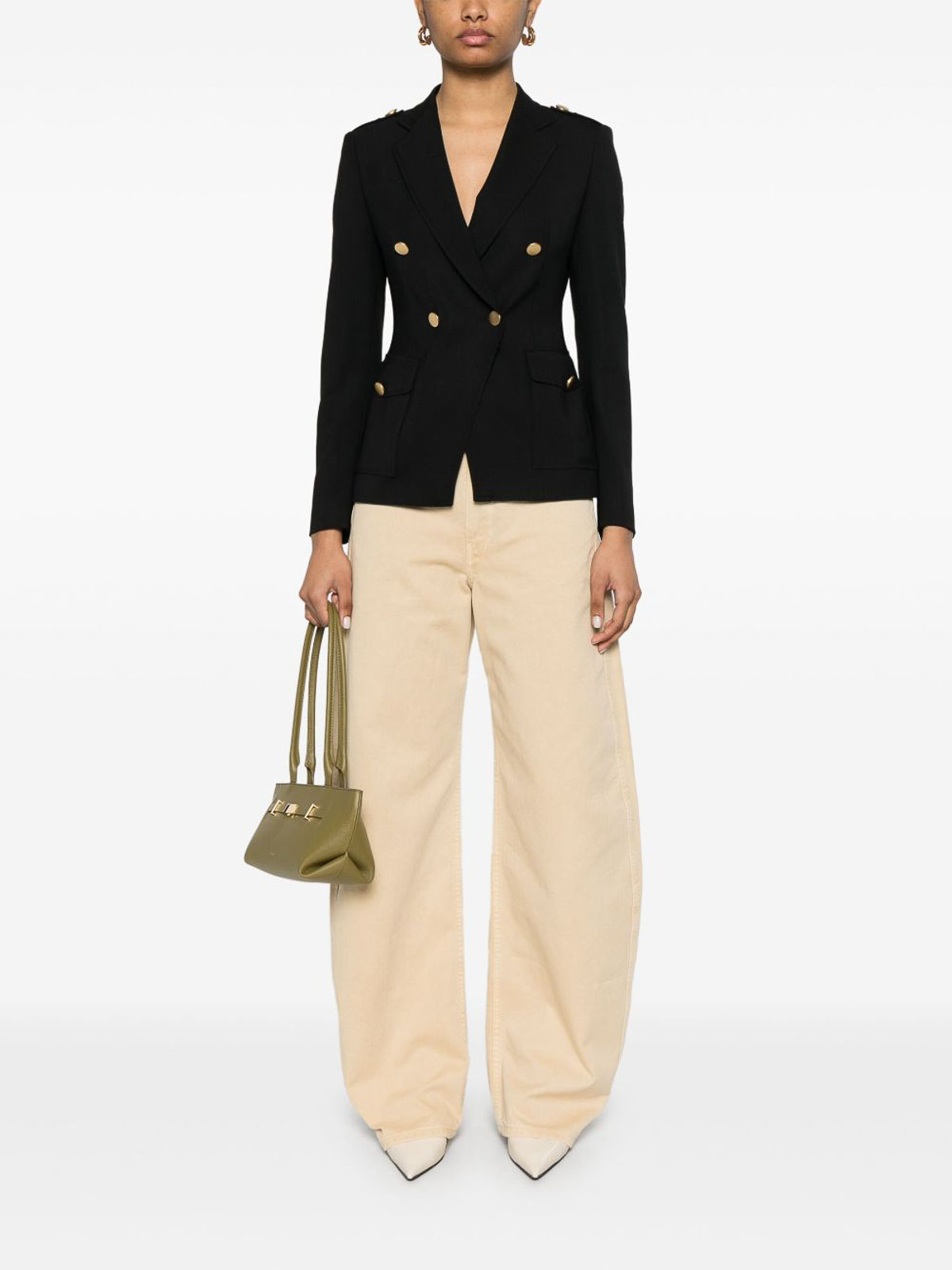 Tagliatore Wool Double-breasted Jacket Dart Detailing In Black