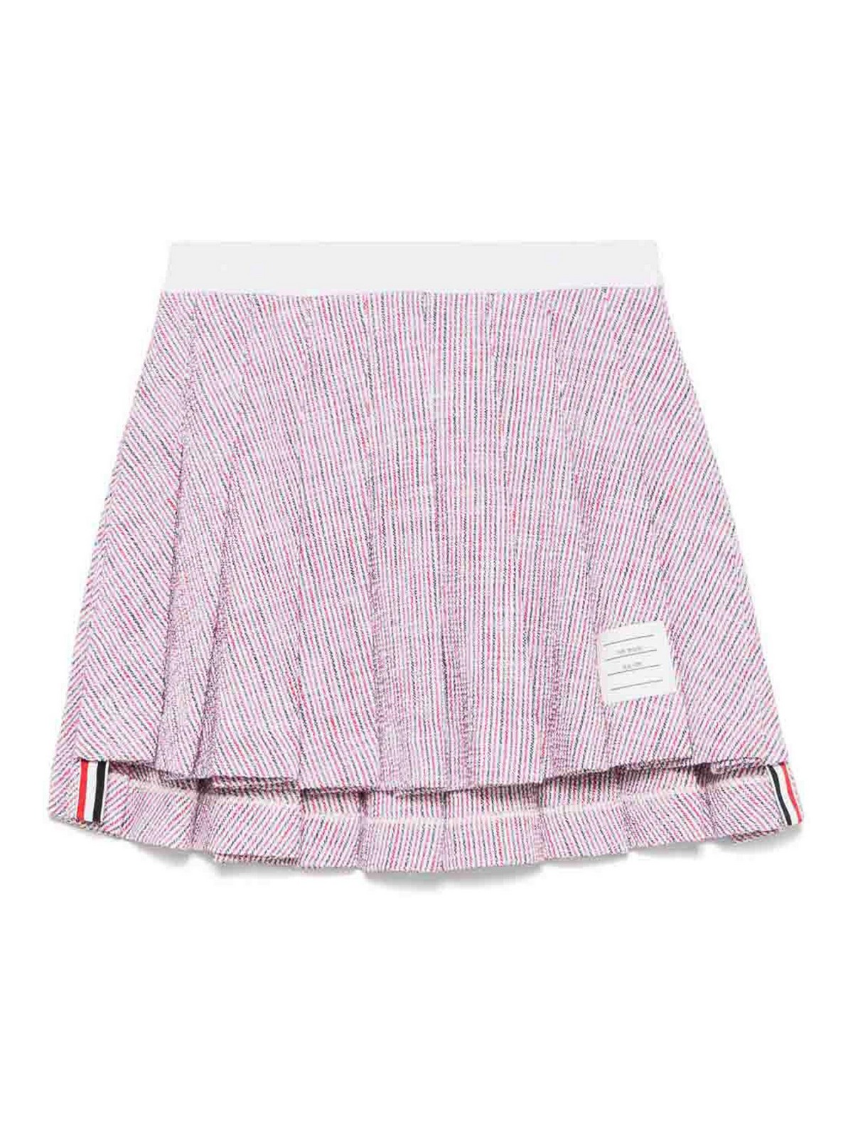 Thom Browne Rwb Cotton Mini Skirt In Pink
