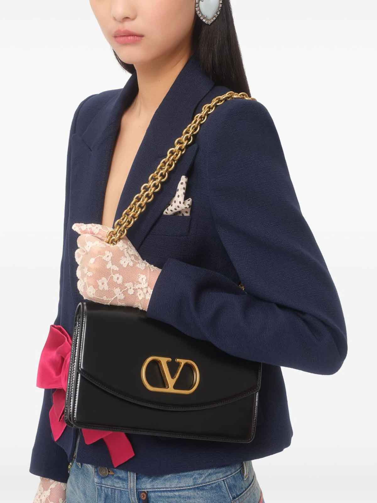 Valentino Single Breasted Viscose Blazer With Bow In Blue