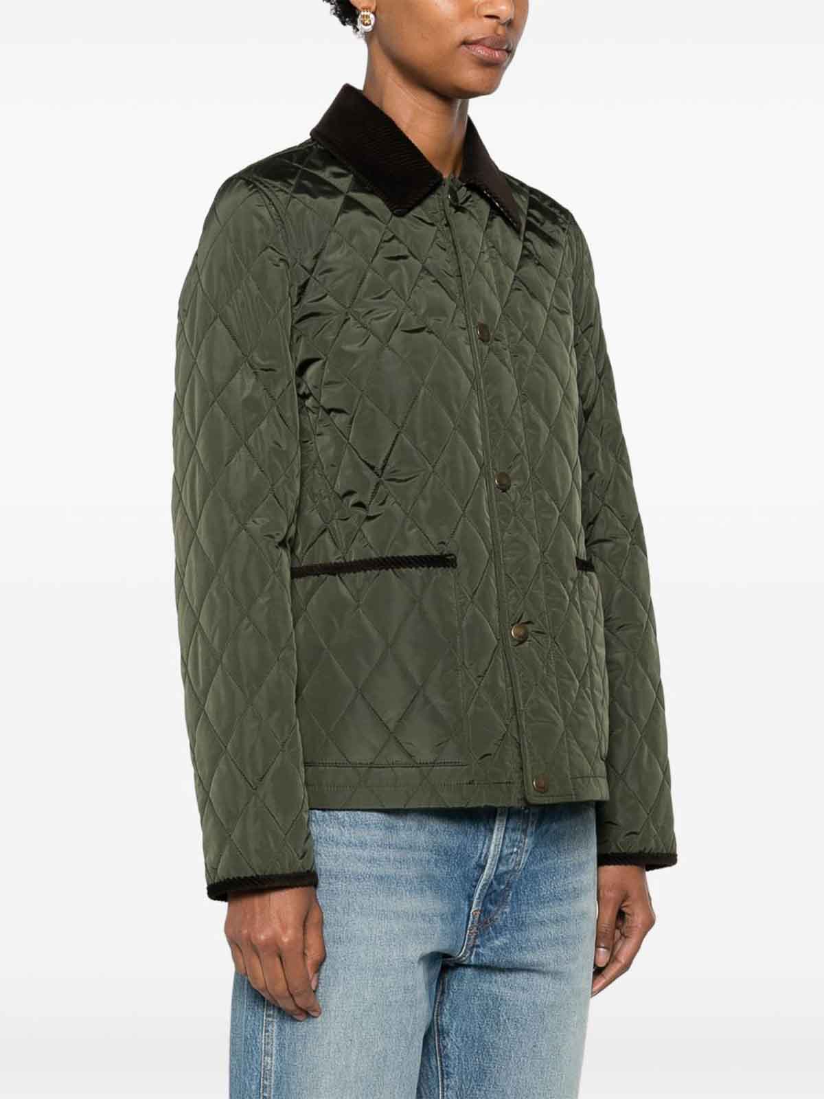 Burberry Women's Polyamide Cotton Jackets In Green