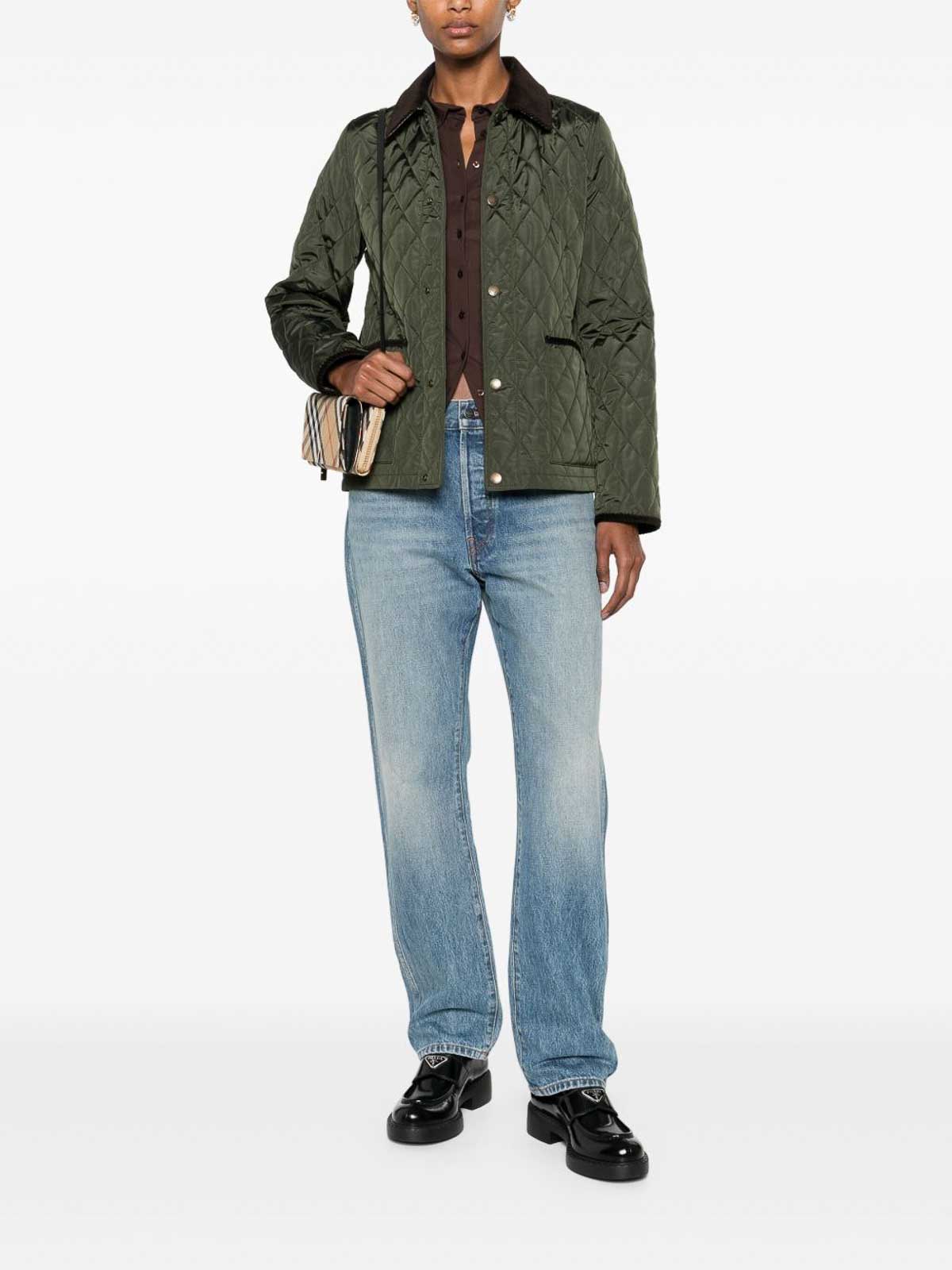 Burberry Women's Polyamide Cotton Jackets In Green