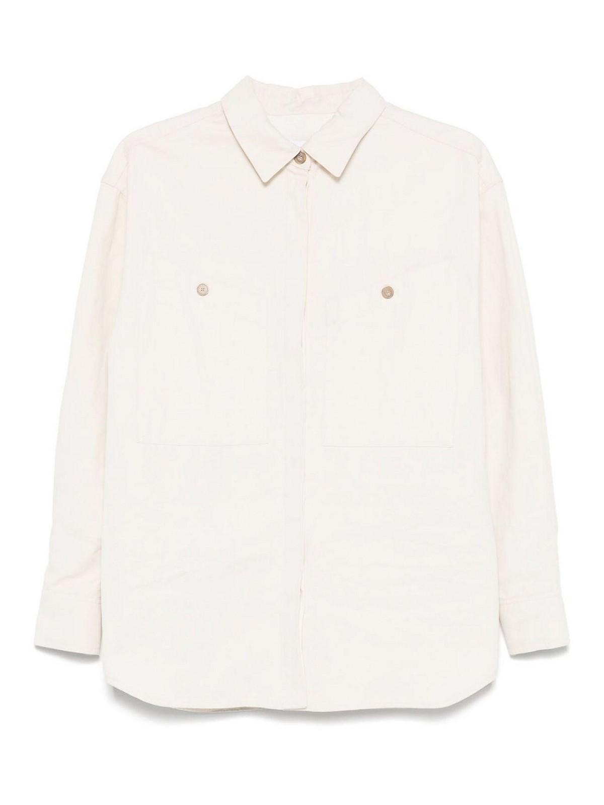 Iro Cotton Shirt With Long Sleeves And Collar In Neutral