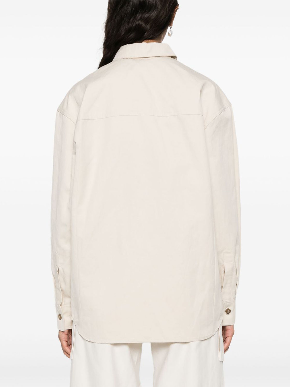 Iro Cotton Shirt With Long Sleeves And Collar In Neutral
