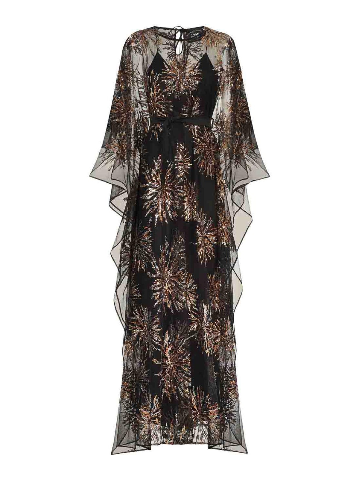 Taller Marmo Sunburst Long Sleeve Kaftan With Sequin Embellishment In Multi