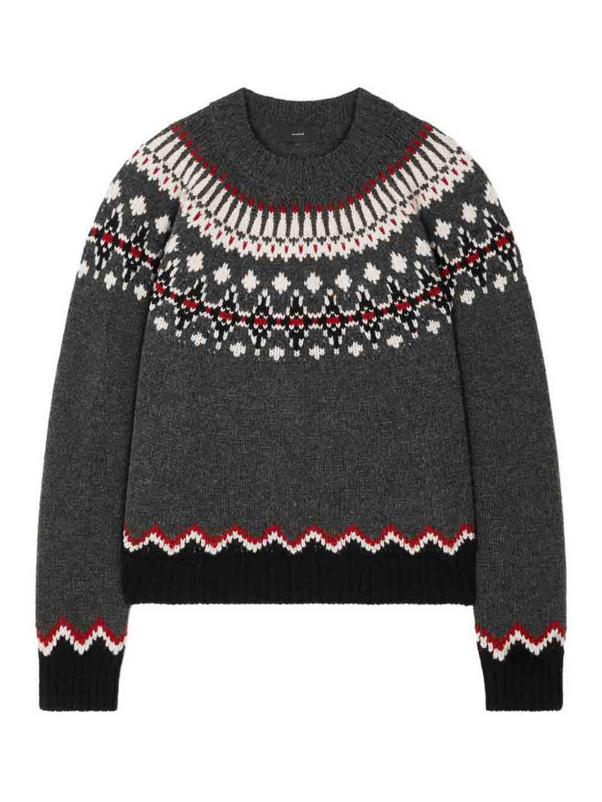 Alanui Cozy Winter Wool Crewneck Sweater In Gray