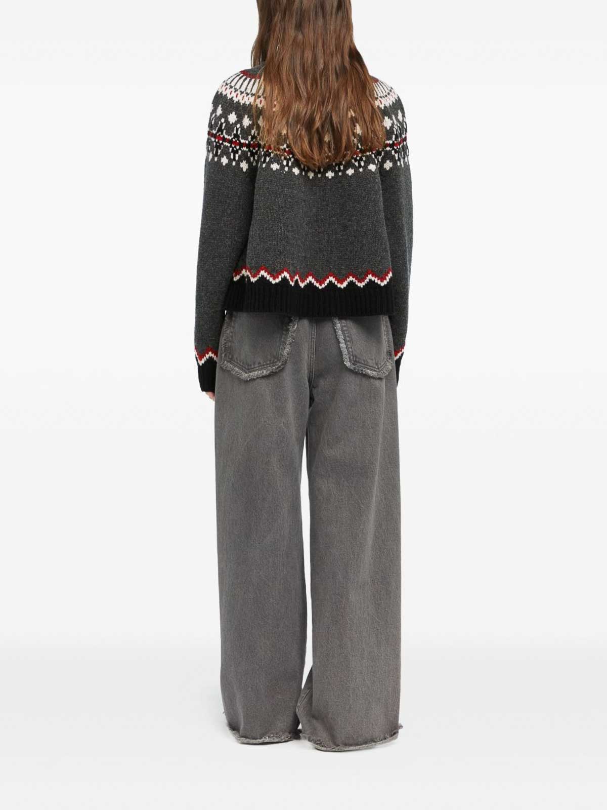 Alanui Cozy Winter Wool Crewneck Sweater In Gray