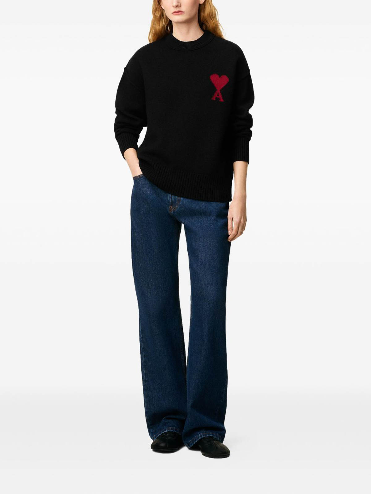 Ami Alexandre Mattiussi Ami Paris Adc Crewneck Sweater In Black