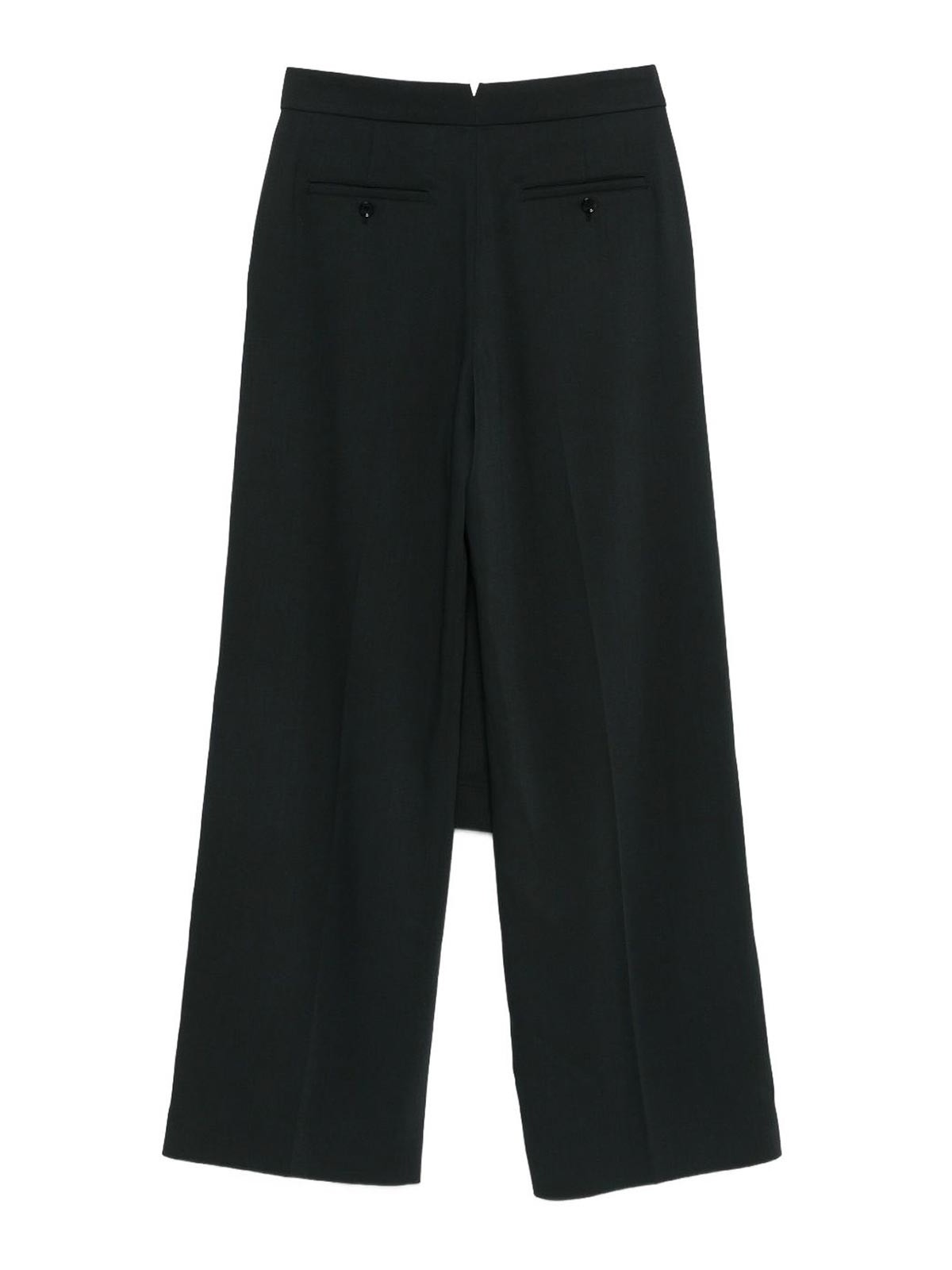 Ami Alexandre Mattiussi Wool Trousers Layered Asymmetrical Design In Black