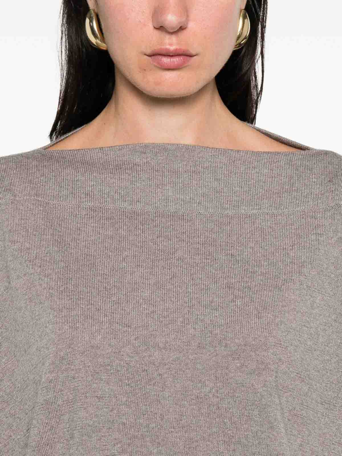 Daniela Gregis Wool Boat-neck Sweater In Gray