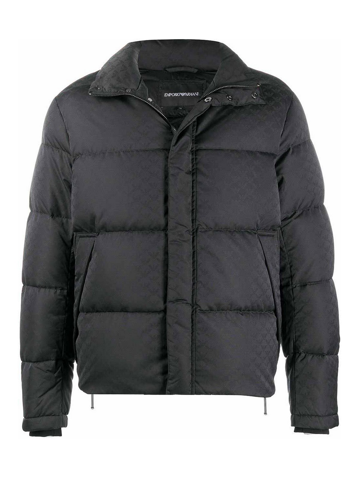 Emporio Armani Nylon Short Down Jacket In Black