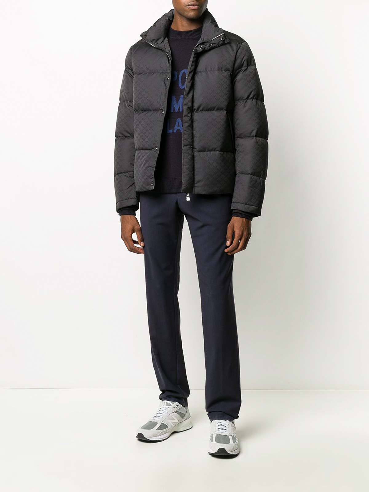 Emporio Armani Nylon Short Down Jacket In Black