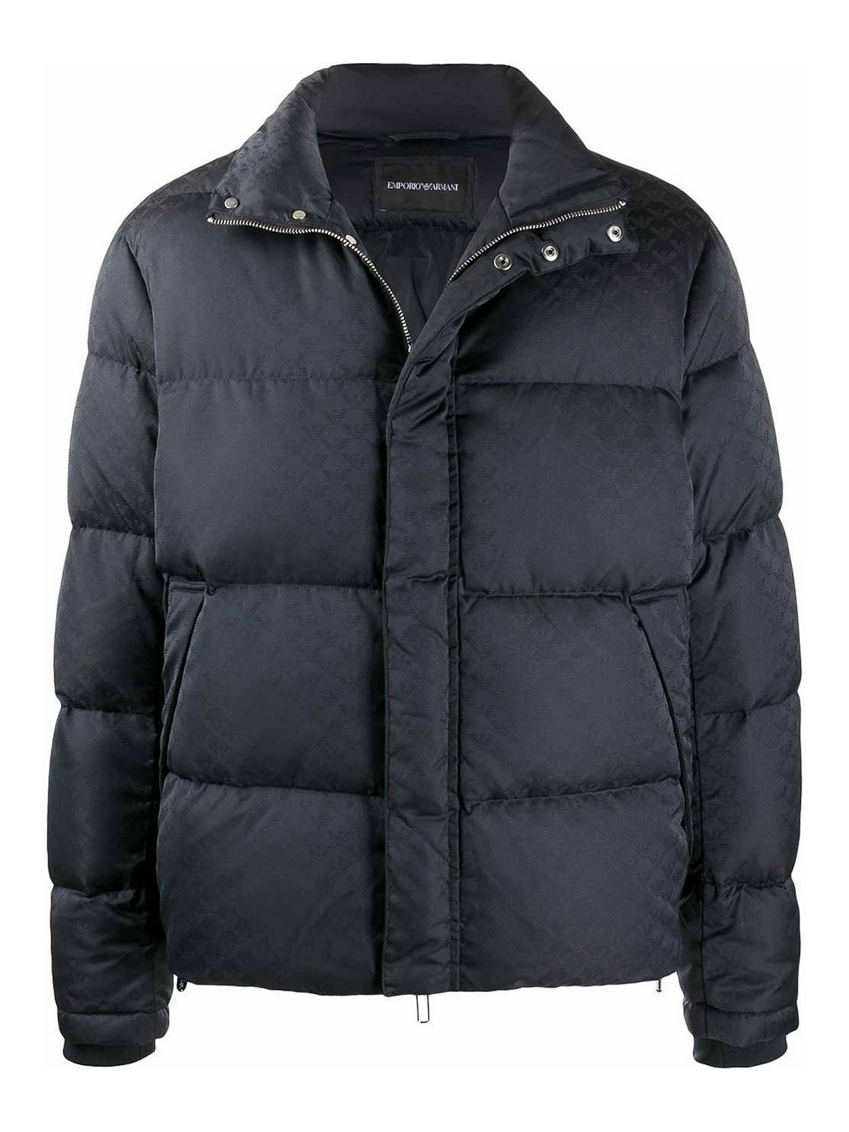 Emporio Armani Nylon Short Down Jacket In Black