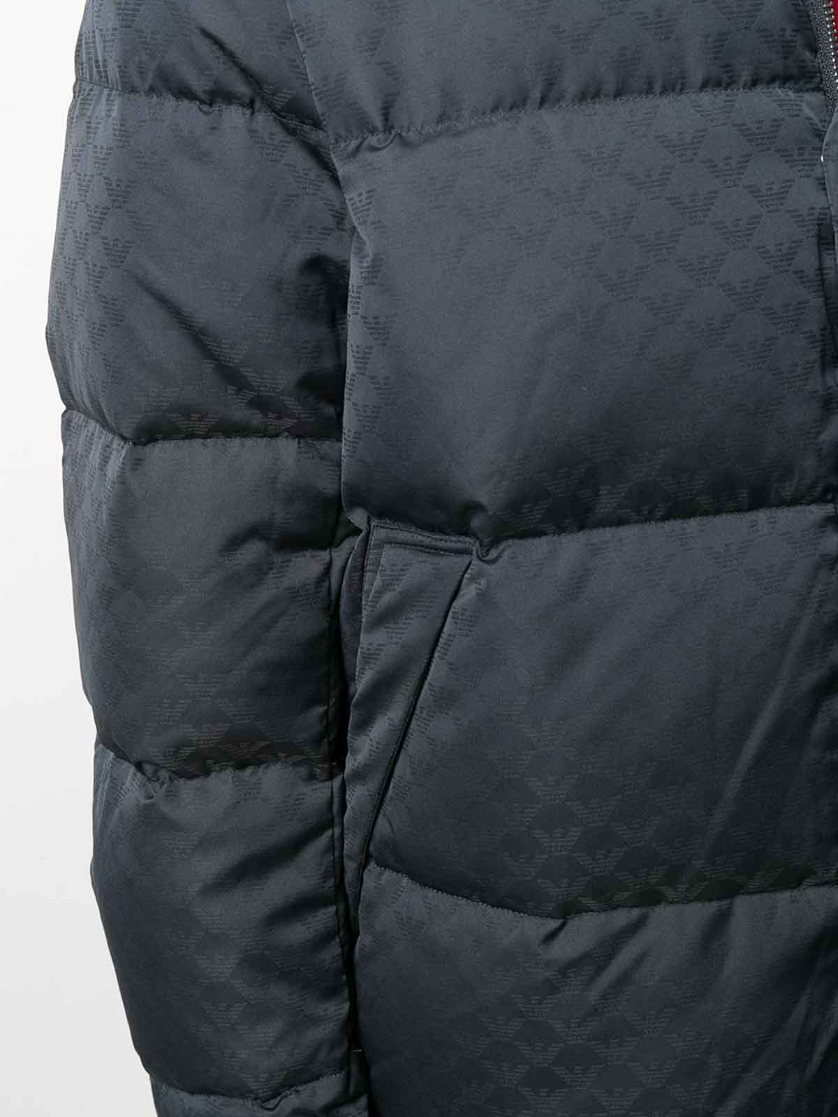 Emporio Armani Nylon Short Down Jacket In Black
