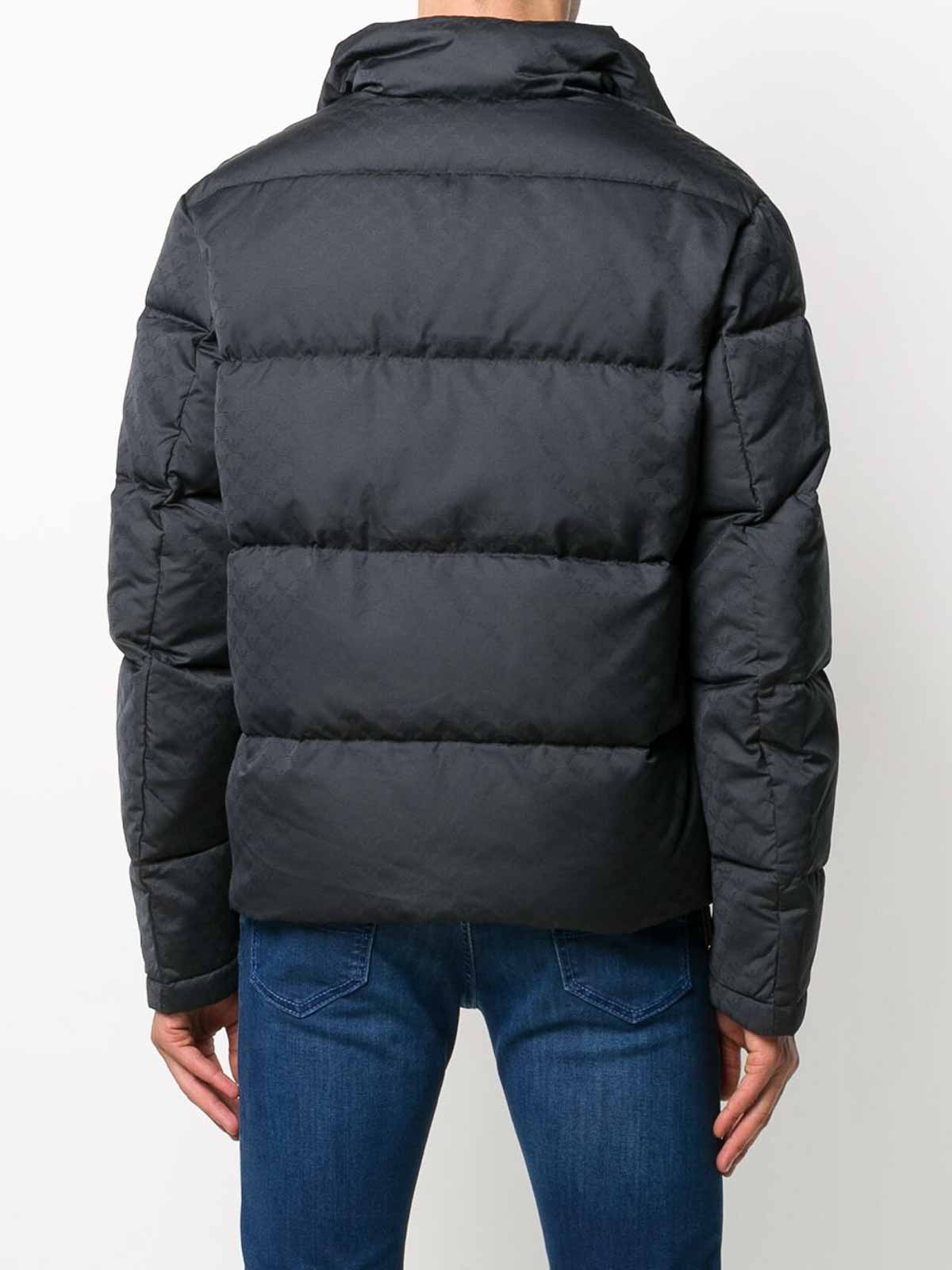 Emporio Armani Nylon Short Down Jacket In Black