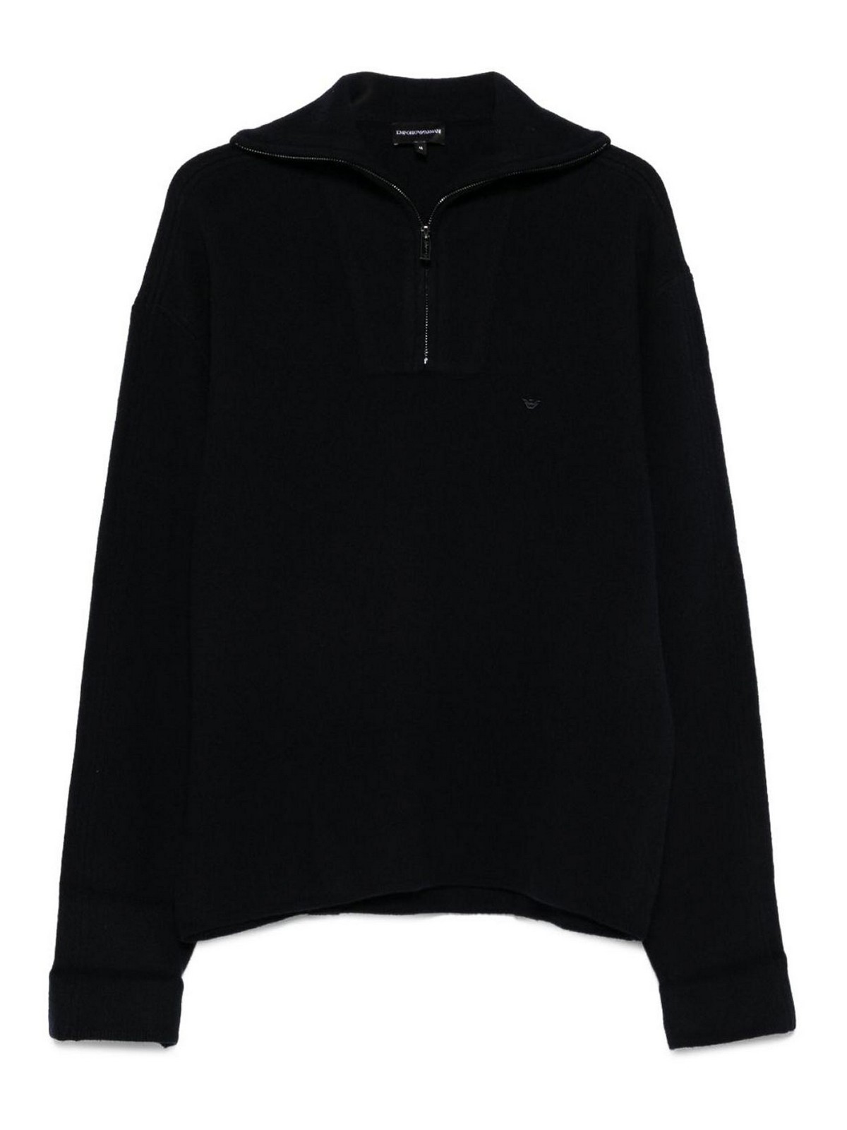 Emporio Armani Half Zip Turtle Neck Sweater Clothing In Black