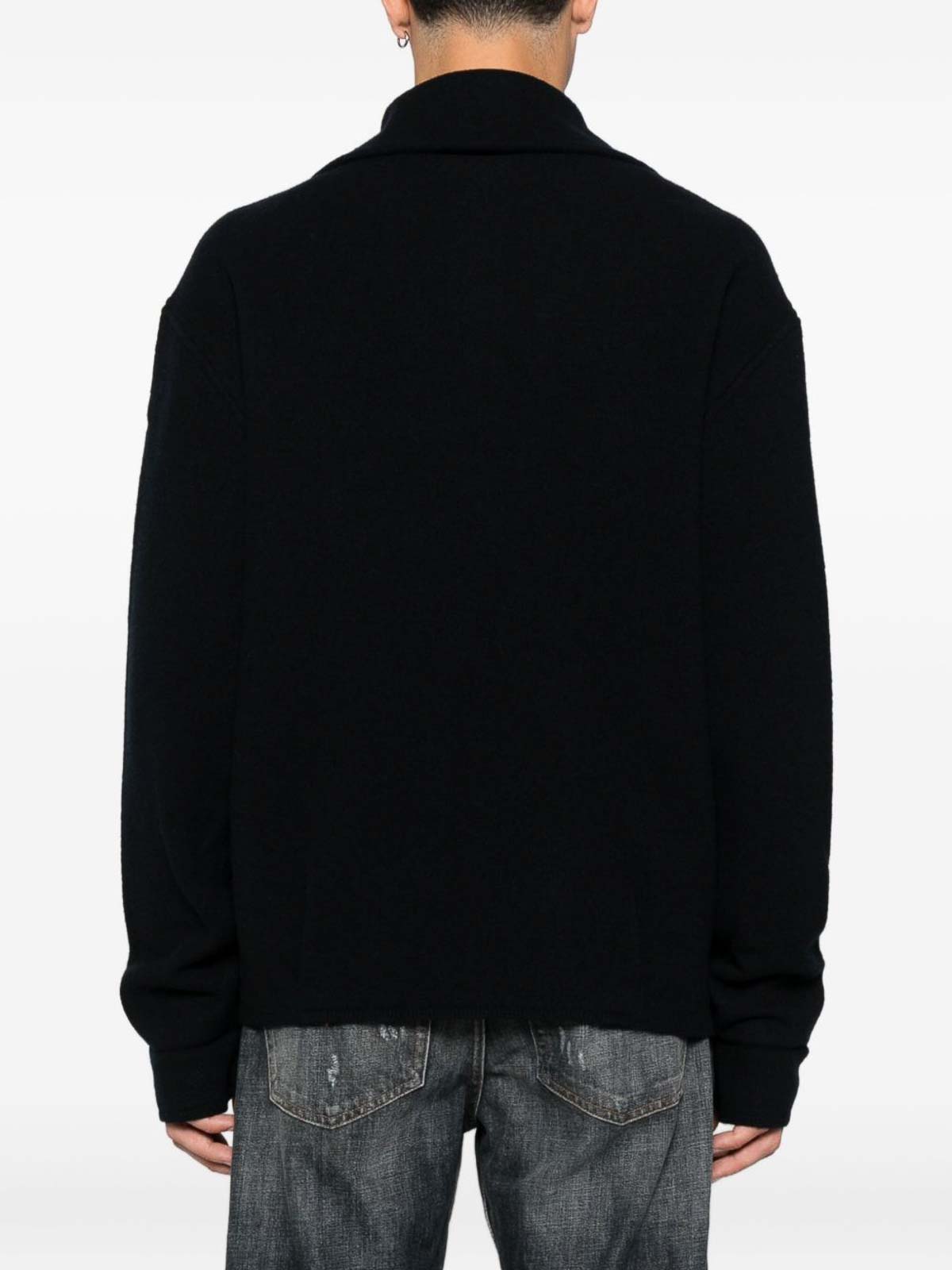 Emporio Armani Half Zip Turtle Neck Sweater Clothing In Black